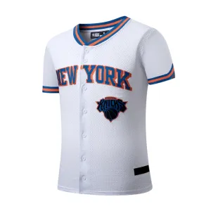 Hygroscopic Fiber Blend Weightless Layering Material NBA Front Wordmark Patch Regular Fit Jersey - New York Knicks