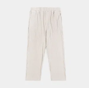 Pleated Woven Mens Pants (Cream) No Ride Up Design