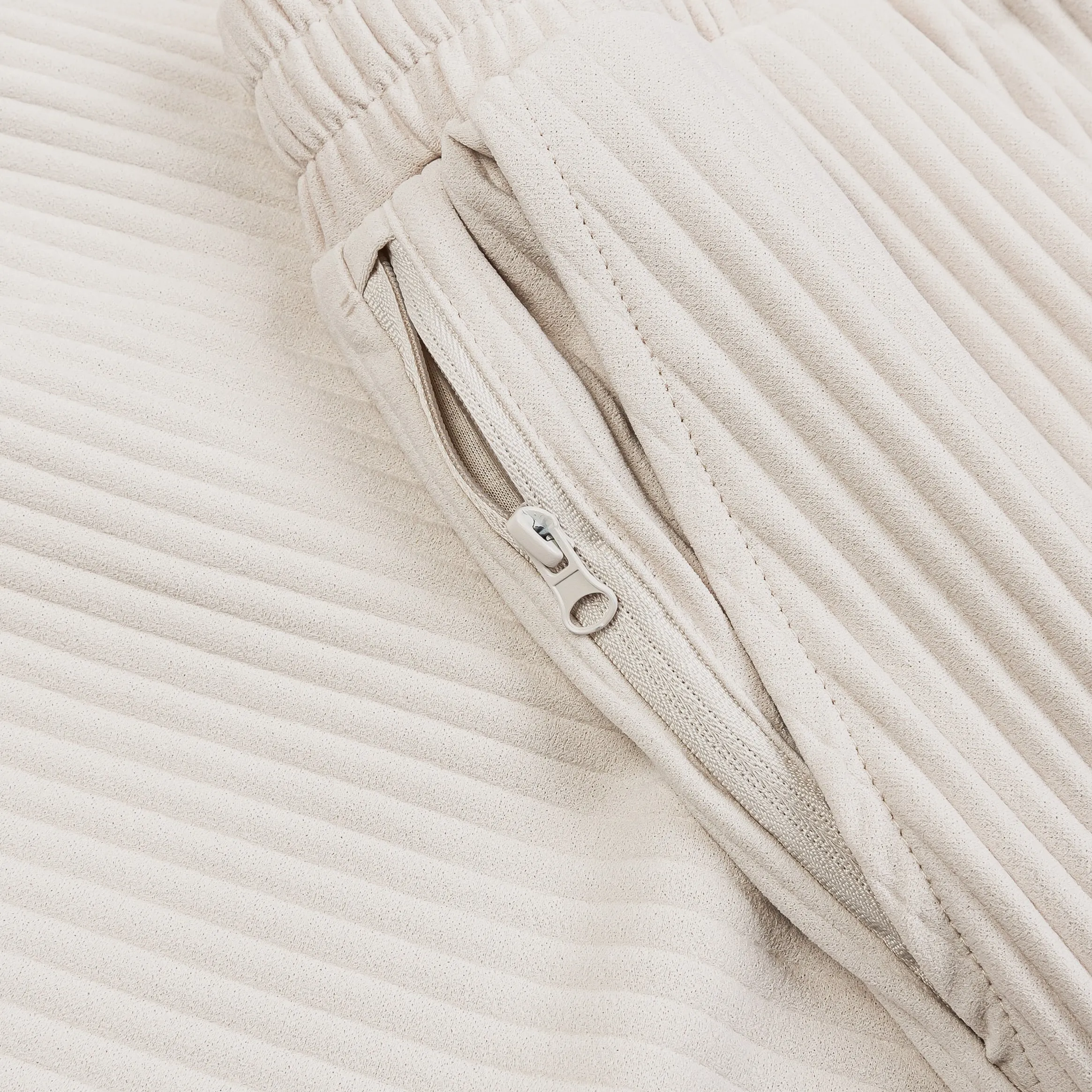 Pleated Woven Mens Pants (Cream) Casual Fit Design Unrestricted Movement