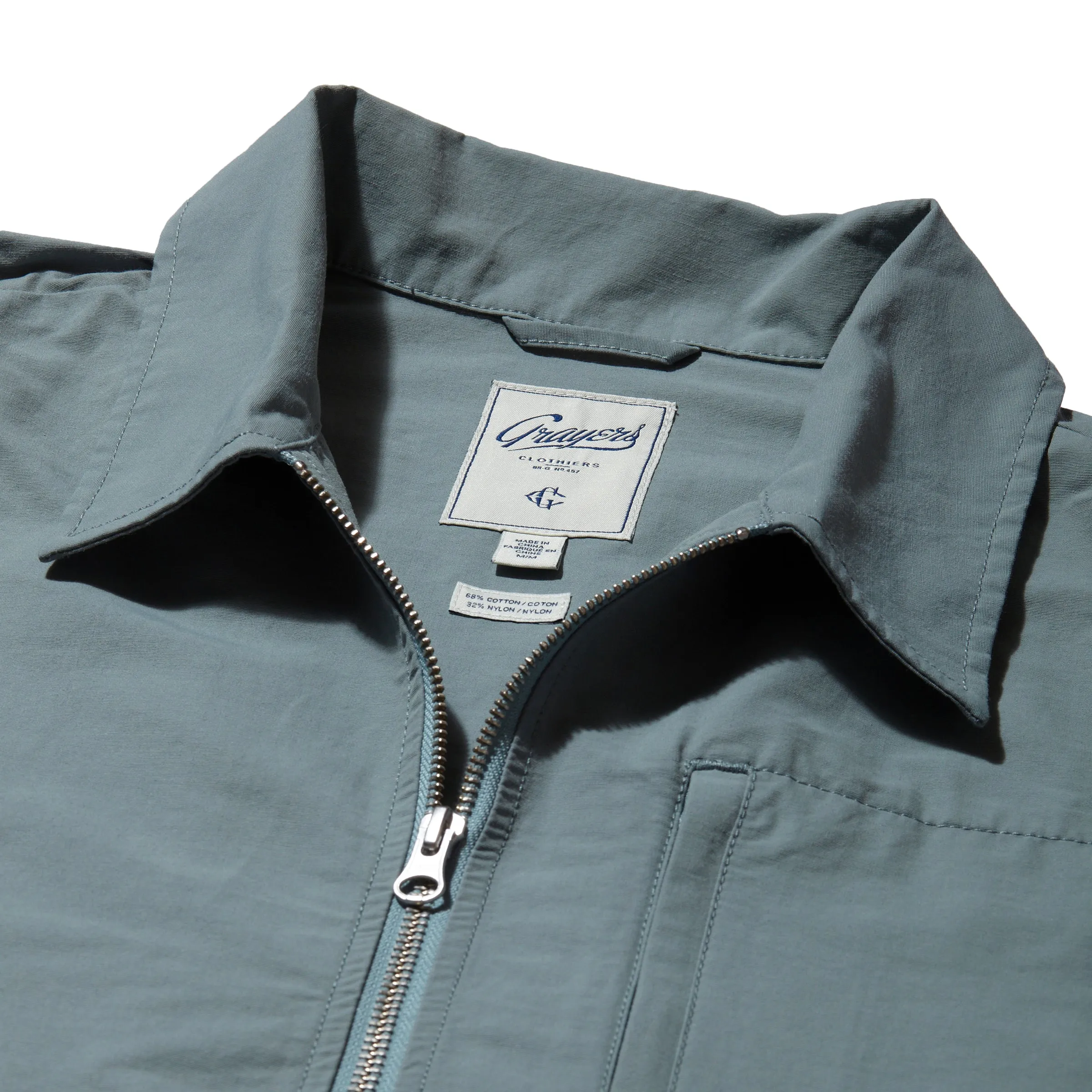 Noise Reduced Fabrics J. Stark Cotton Nylon Windbreaker - Aegean Blue