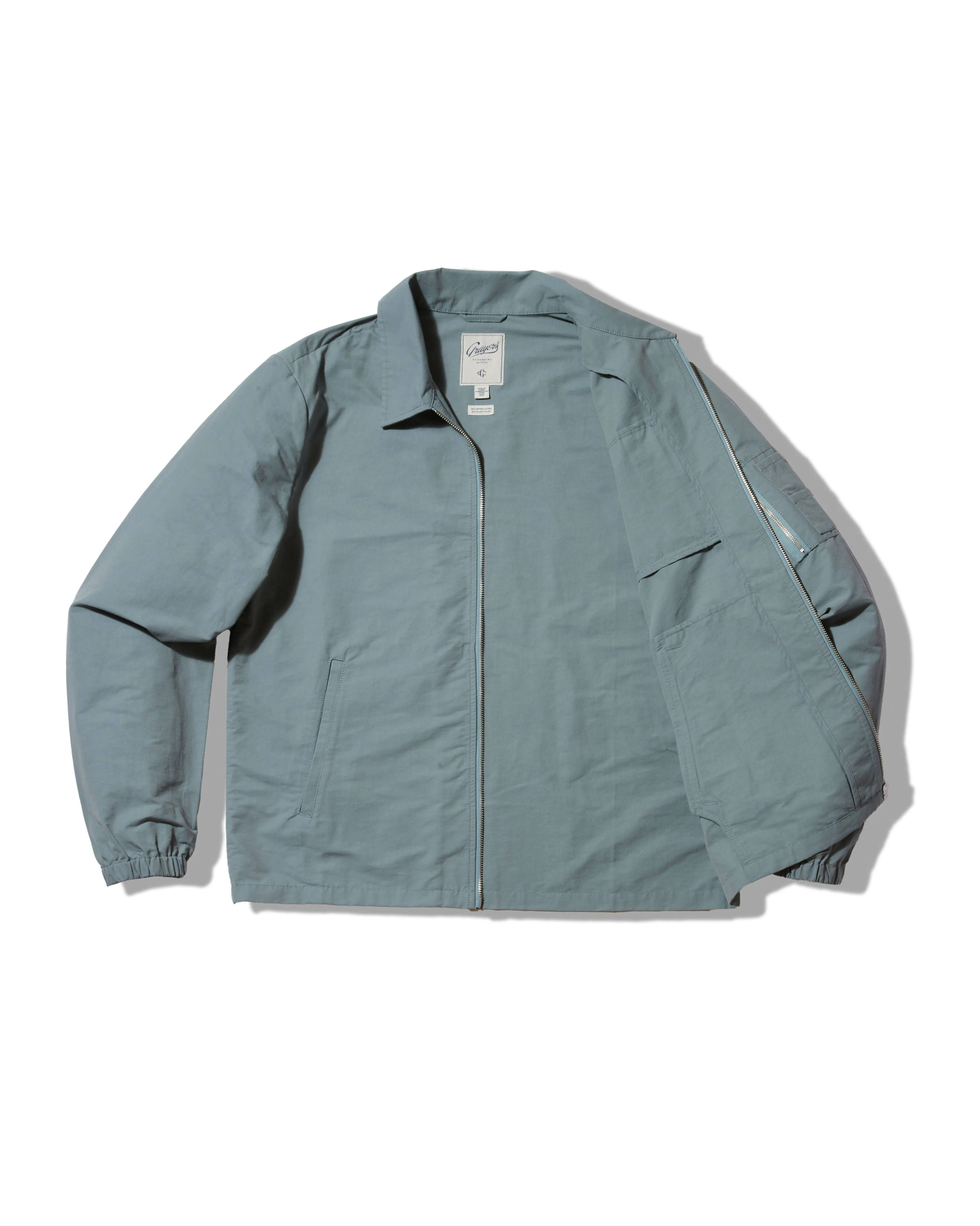 J. Stark Cotton Nylon Windbreaker - Aegean Blue Flexible Material