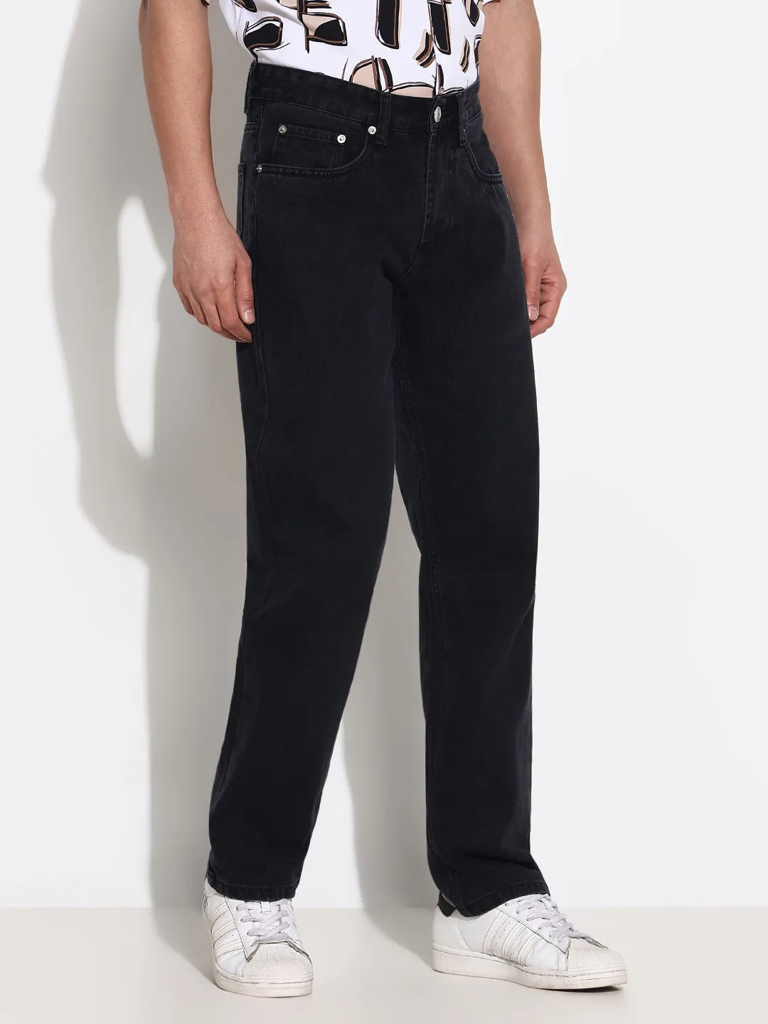 Parent Style Trend Setter Men's Black Straight Fit Jeans