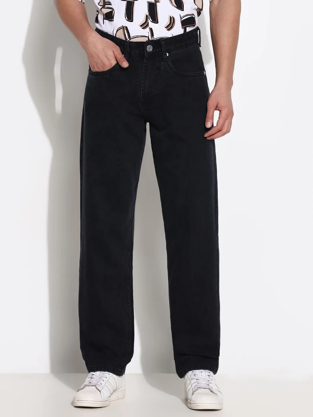 Men's Black Straight Fit Jeans Always Ready Traveler Gear Stretch Creative Look