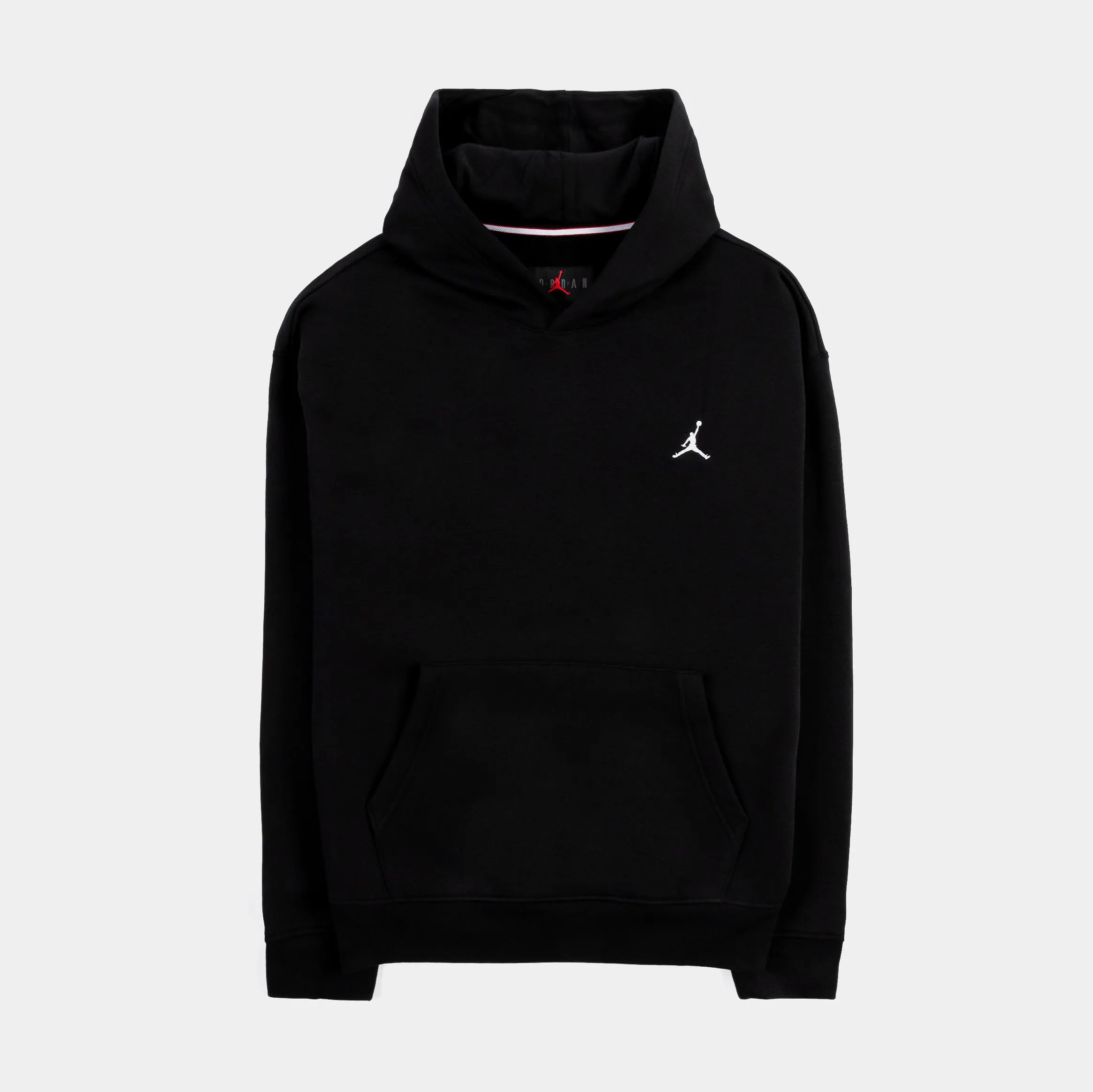Travel Minimal Essentials Fleece Pullover Mens Hoodie (Black)