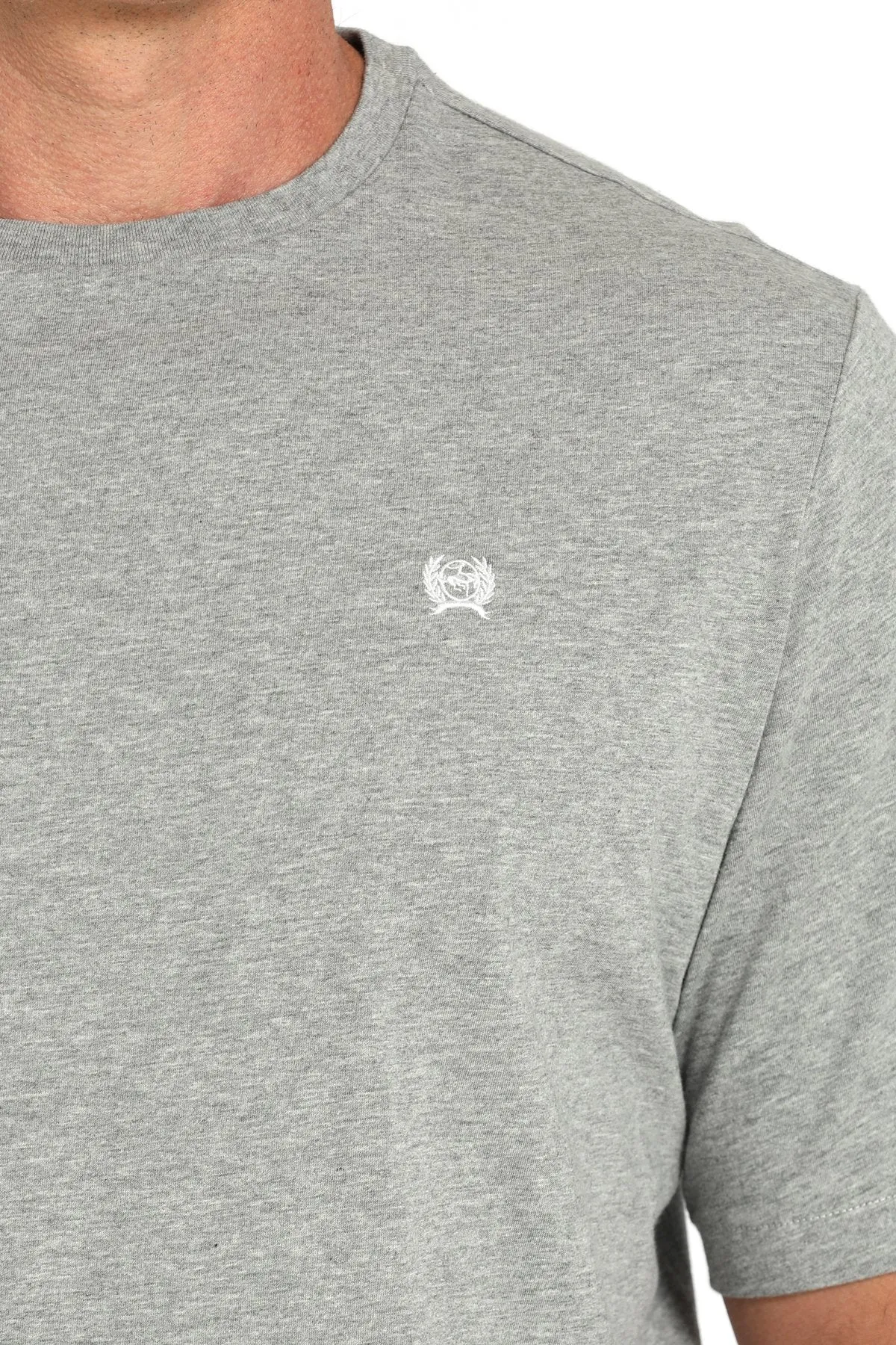 Cinch Men's Solid Logo Tee in Grey Quick Release Hem Essential Look