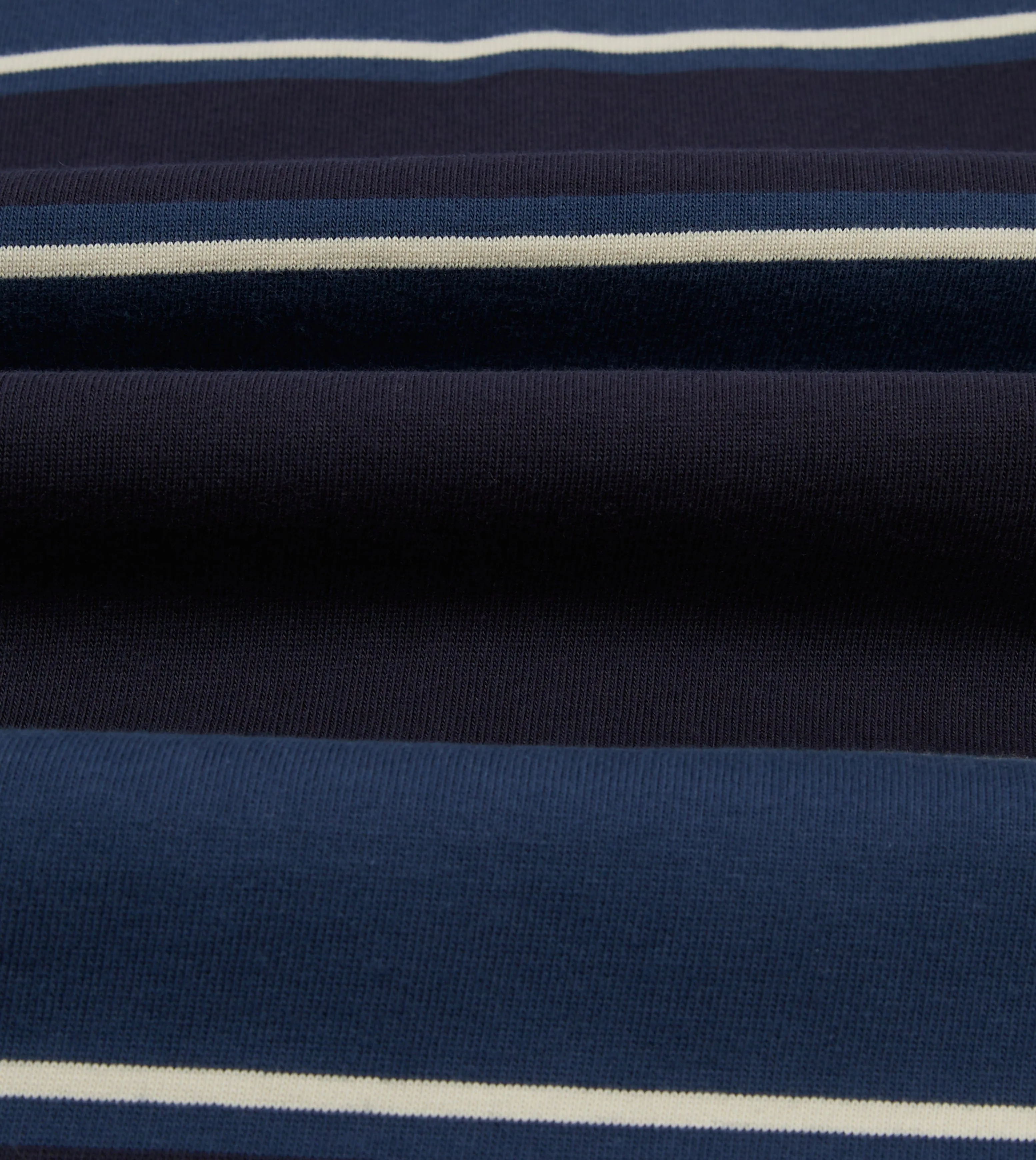 Layered Neckline Drake's by A. Levine Navy Stripe Cotton Quarter Zip Rugby Shirt