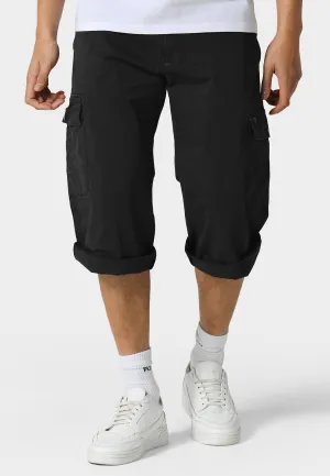 Adjustable Fit Travel Flex Hykeham Black Cargo Shorts