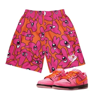 school clothing Power Puff Flower Blossom Mesh Shorts