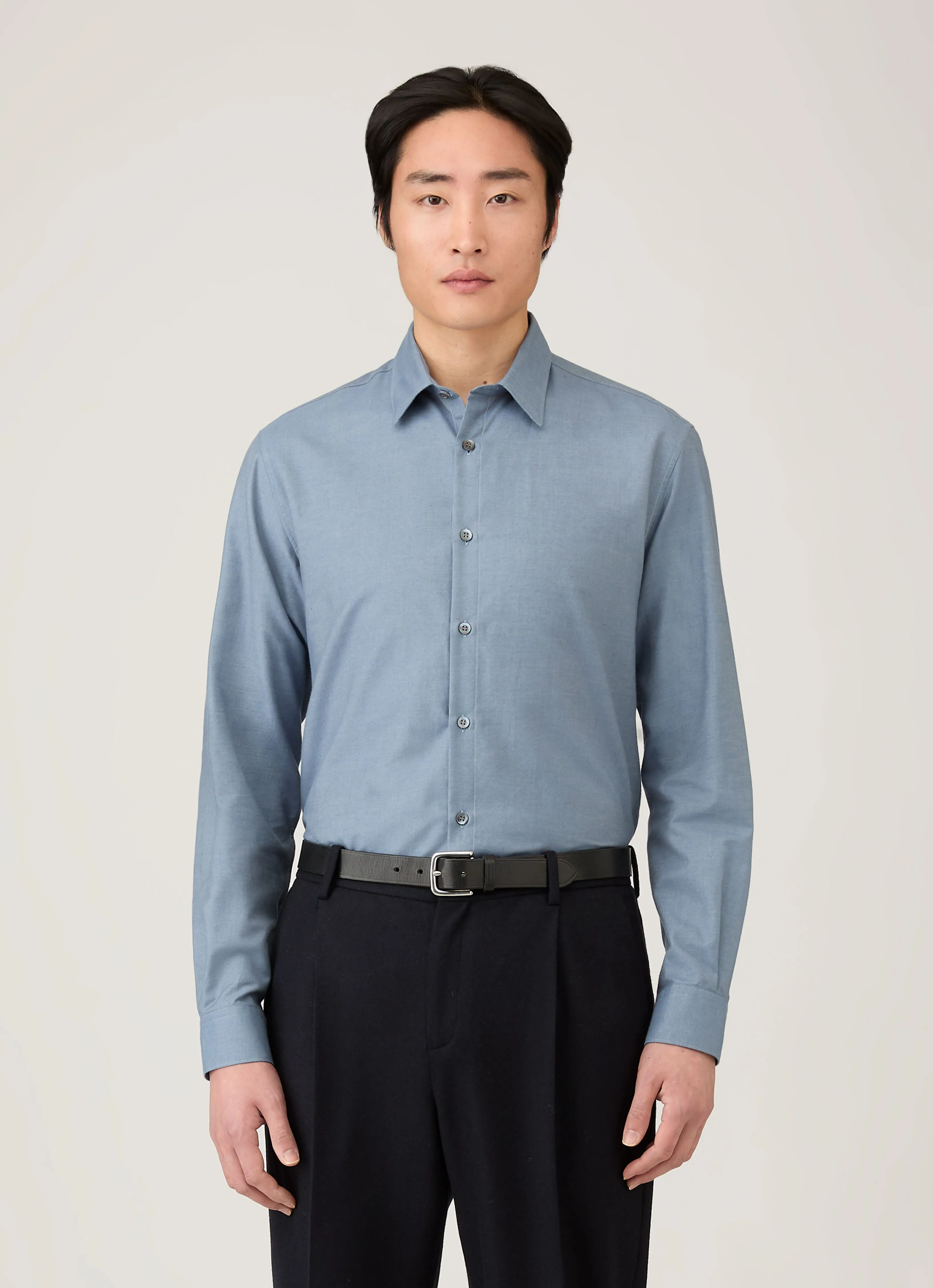 Athletic Wear Men's Cotton Cashmere Shirt in Dark Blue