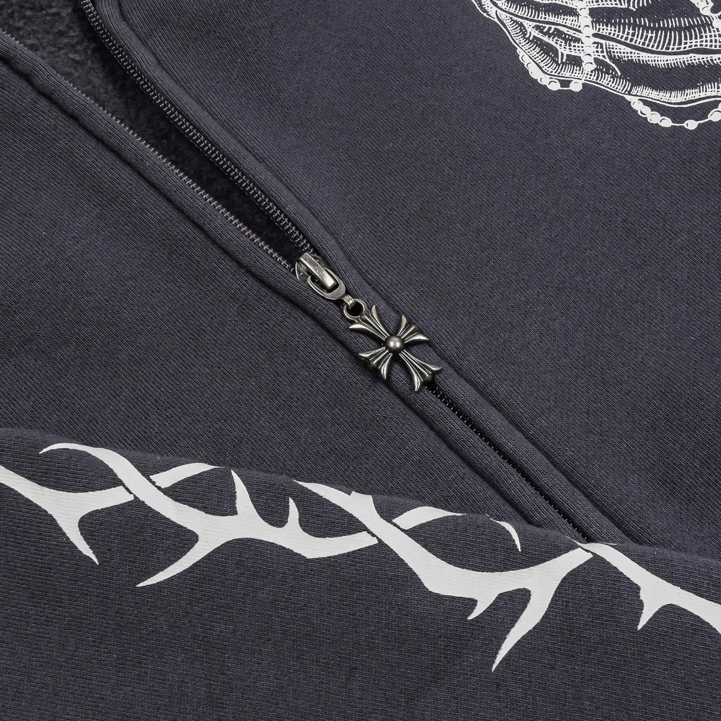 Cozy Everyday Prayer Washed Zip Up Mens Hoodie (Grey/Beige)