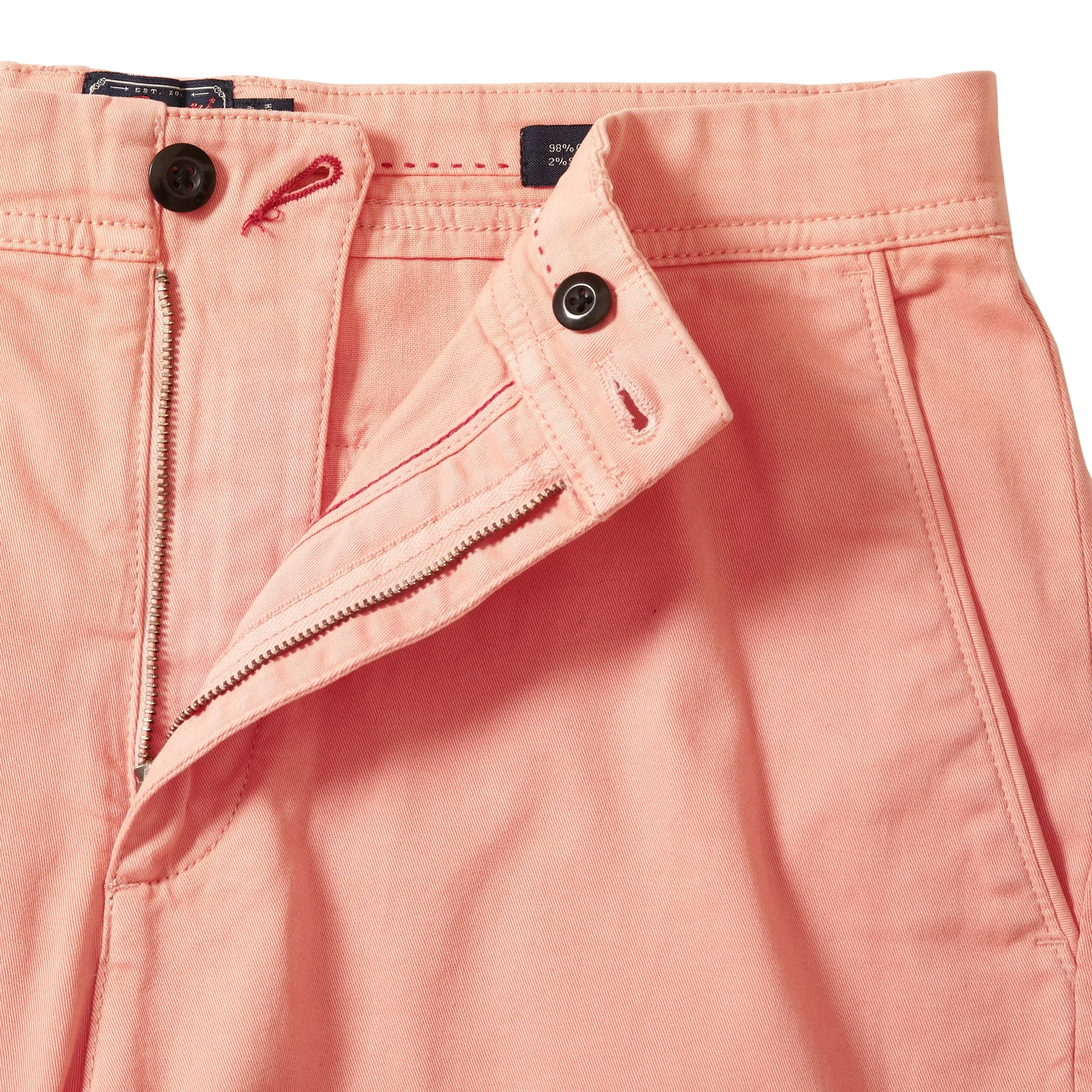 Stretch Woven Fabric Quick Movement Precision Stretch Chino Shorts 8" - Coral Haze