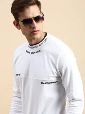 product eco friendliness level Active Design Men's White Round Neck Sweatshirt