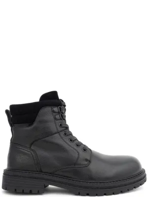 Ankle Boots With Textured Black Leather Feel Prime Daily Fit