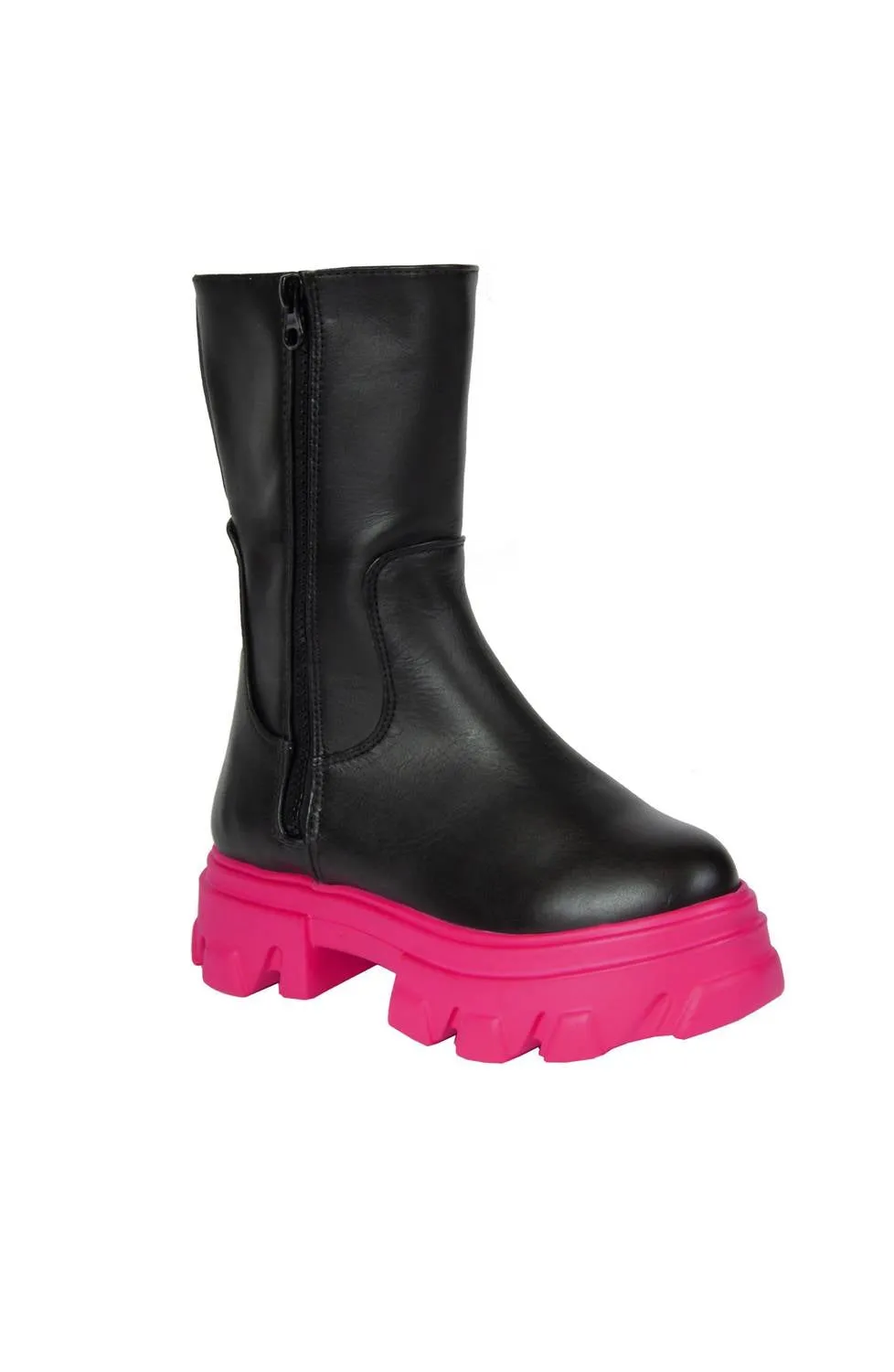 Neutral Office Men's Double Zipper Back Street Boys Leather Boots In Black