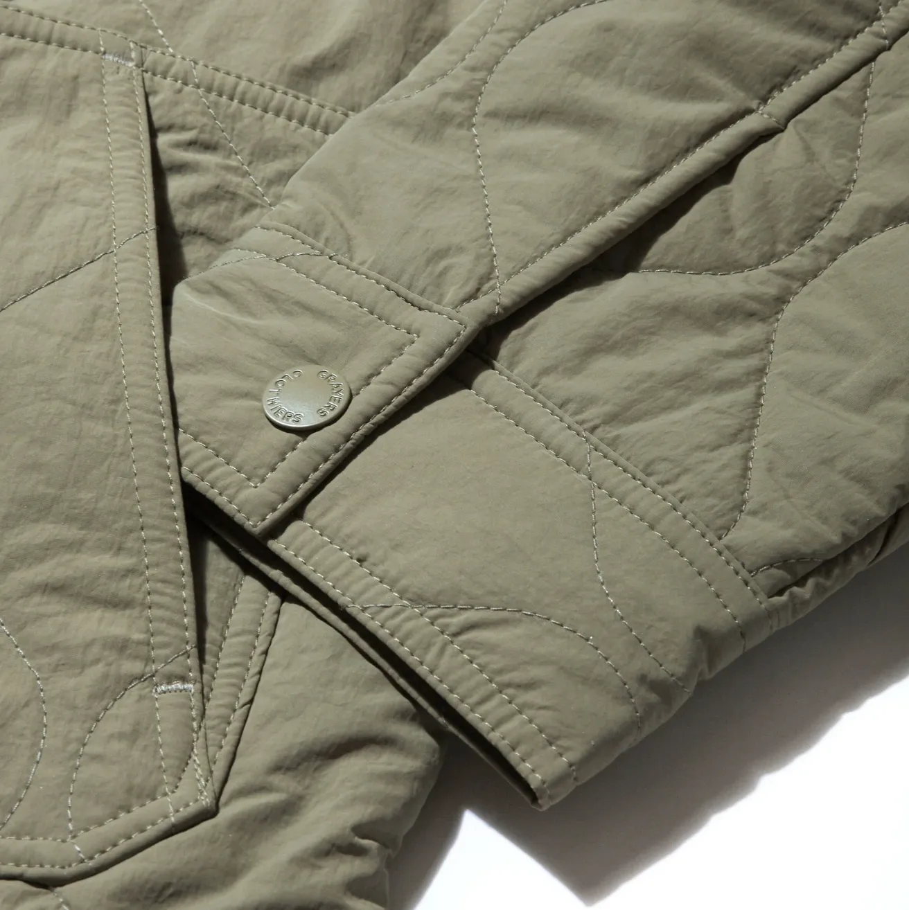 Putnam Quilted Chore Jacket - Olive Soft Shell Material Layered Drape