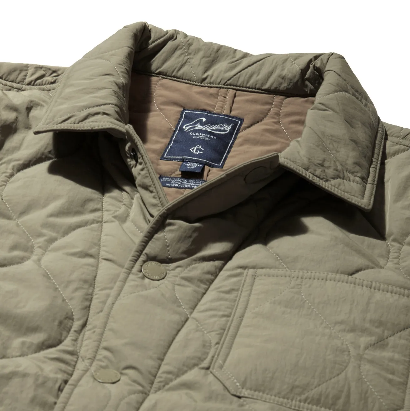 Fire Retardant Treated Fabric Putnam Quilted Chore Jacket - Olive