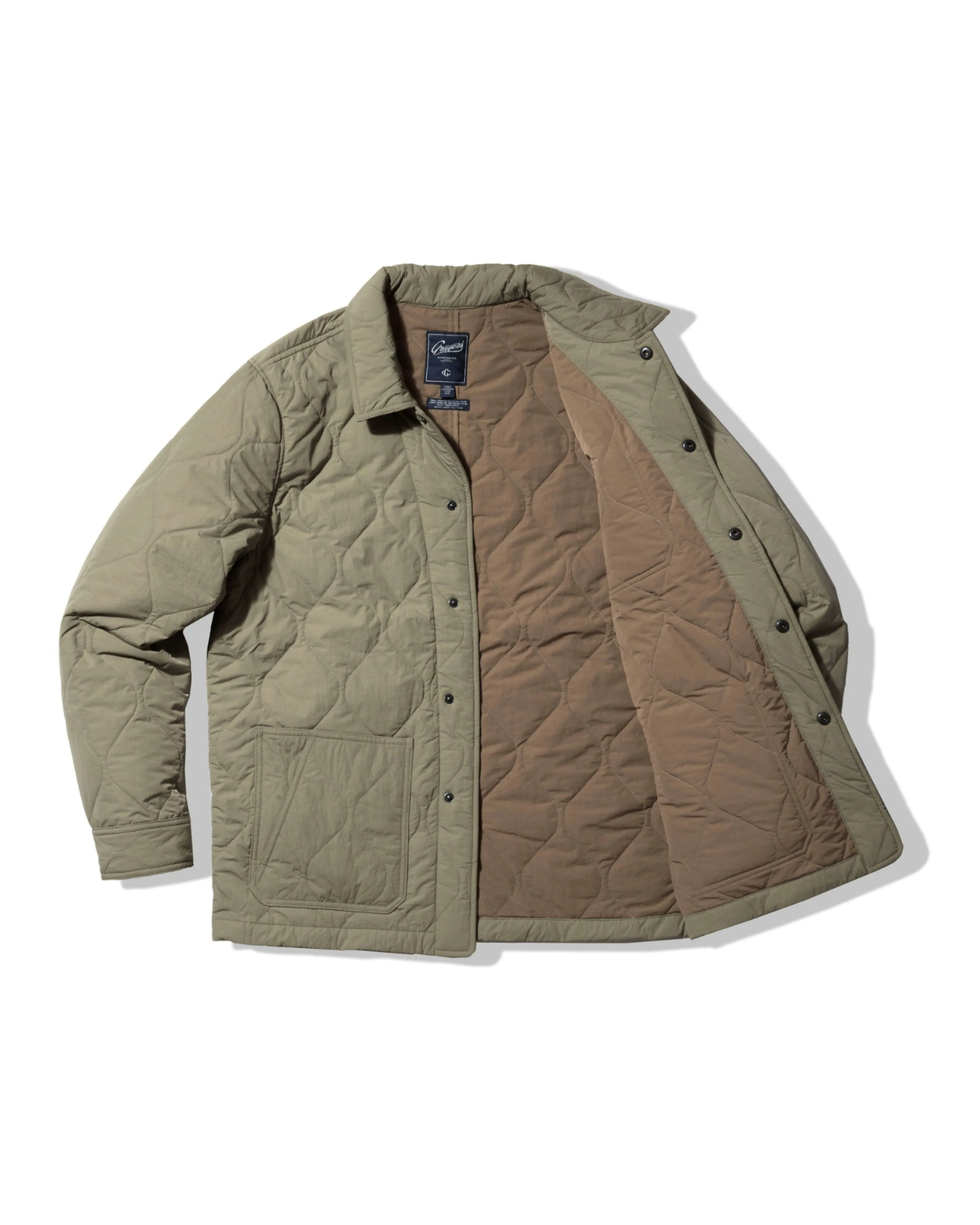 Putnam Quilted Chore Jacket - Olive Flexible Waistband