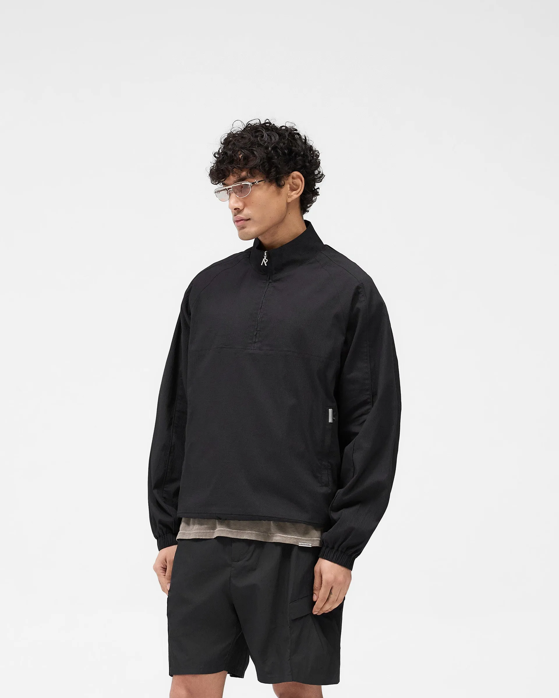 FlexibleFit Stretch Panels Quarter Zip Jacket - Black