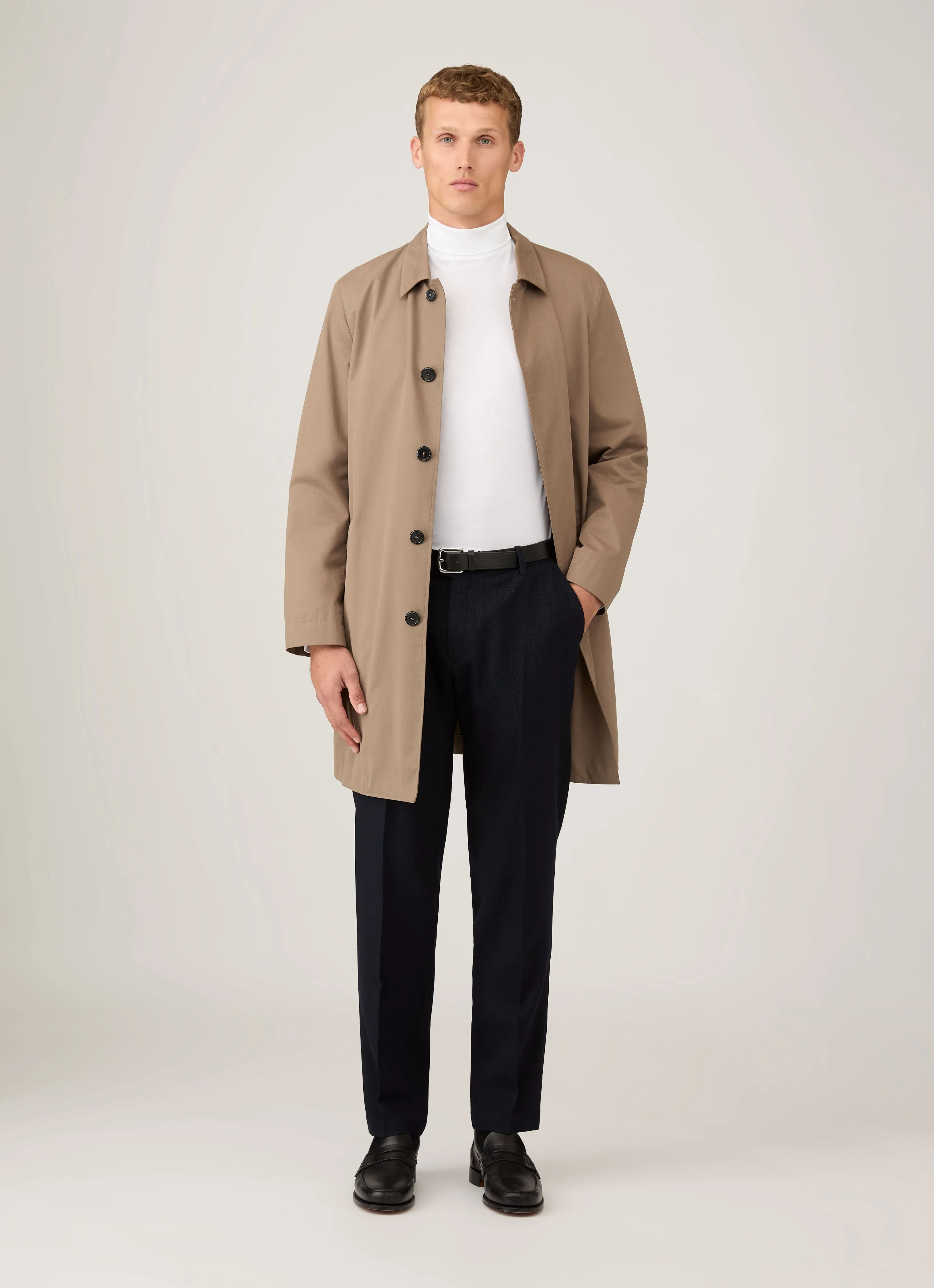 FadeResistant Modern Fit Men's Roll Neck Heavyweight T-shirt in White