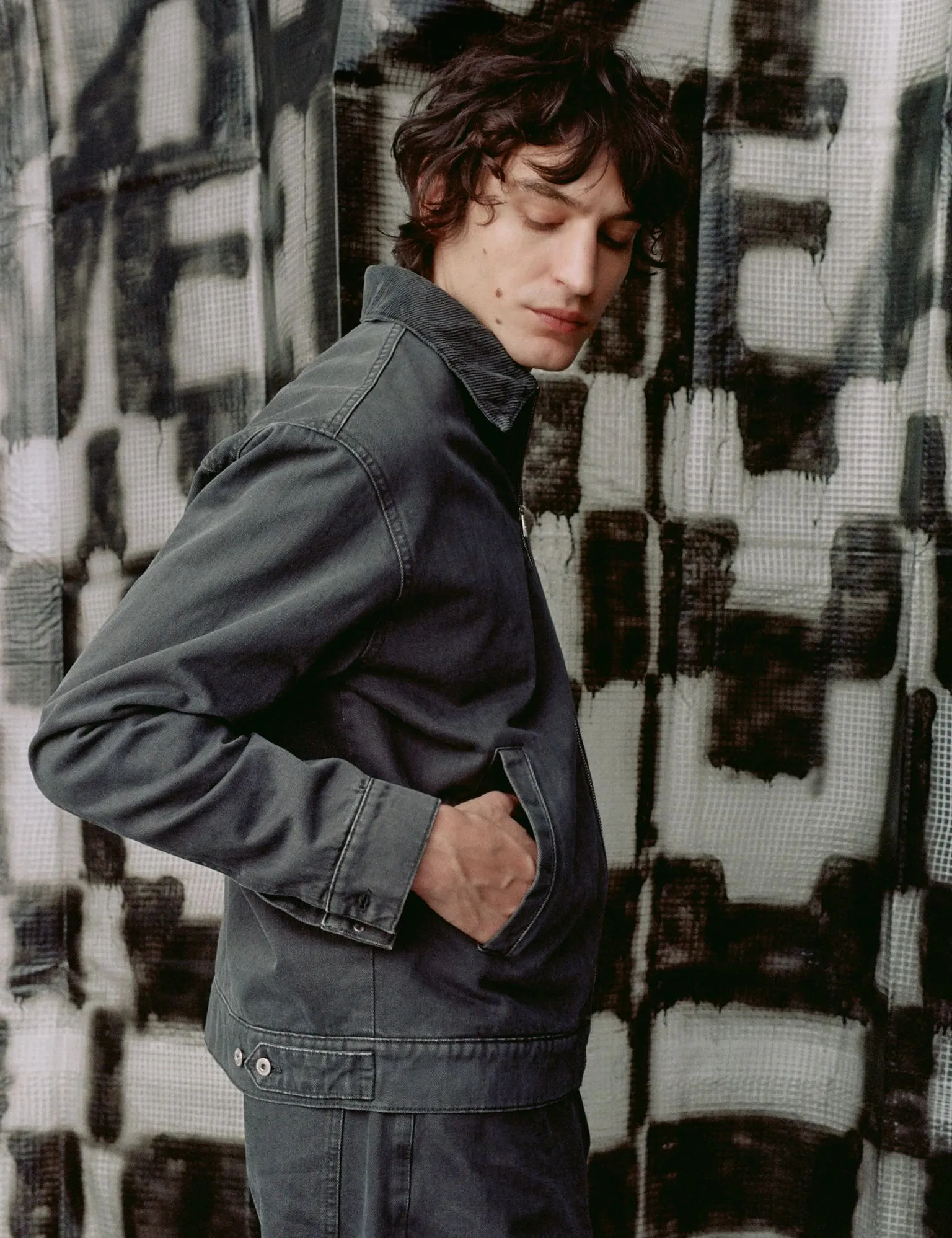 Soil Denim Norton Padded Jacket, Asphalt Vegan Safe HeatReflectiveLining