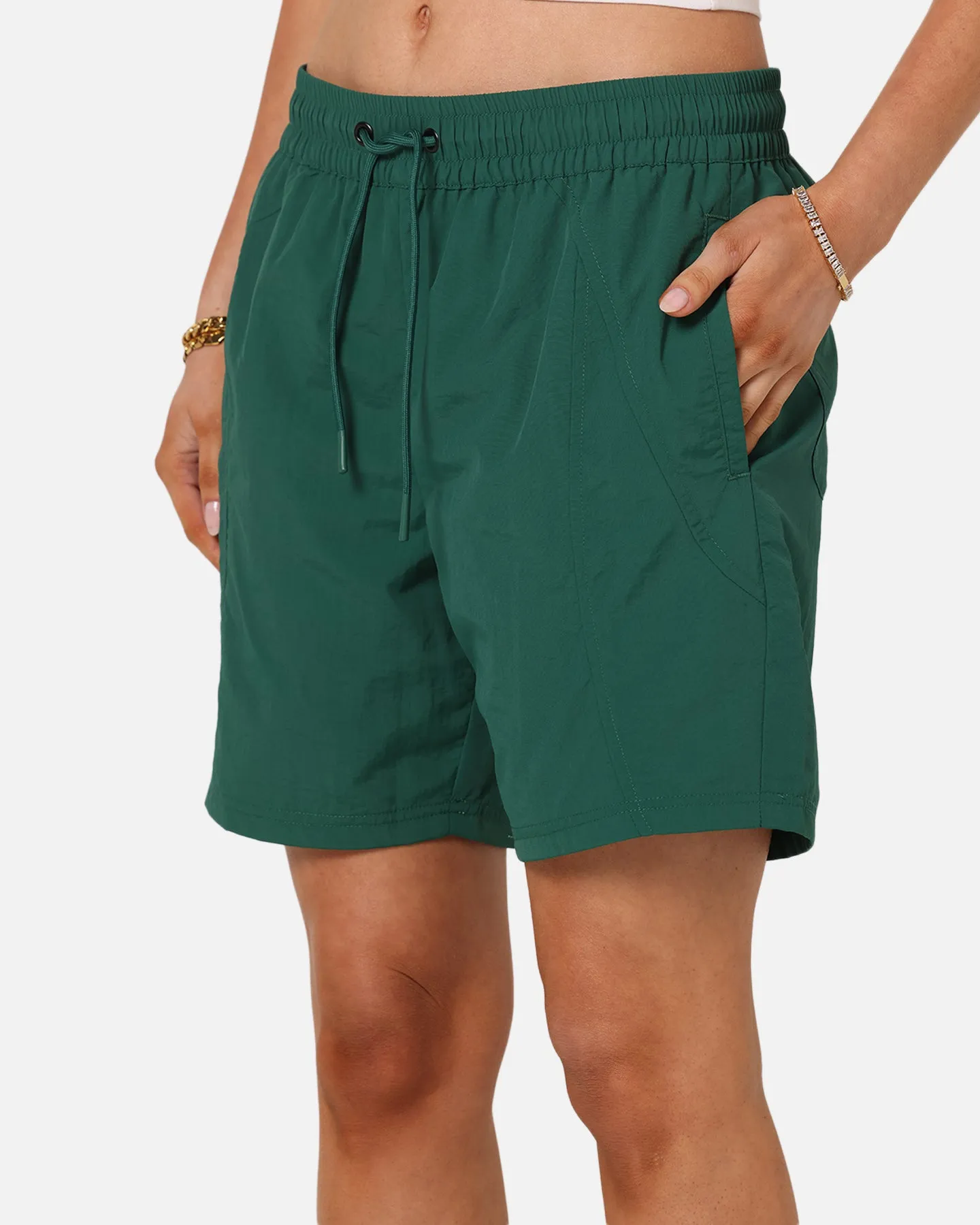 Carre Panelled Nylon Shorts Green Value for Money Performance Wear