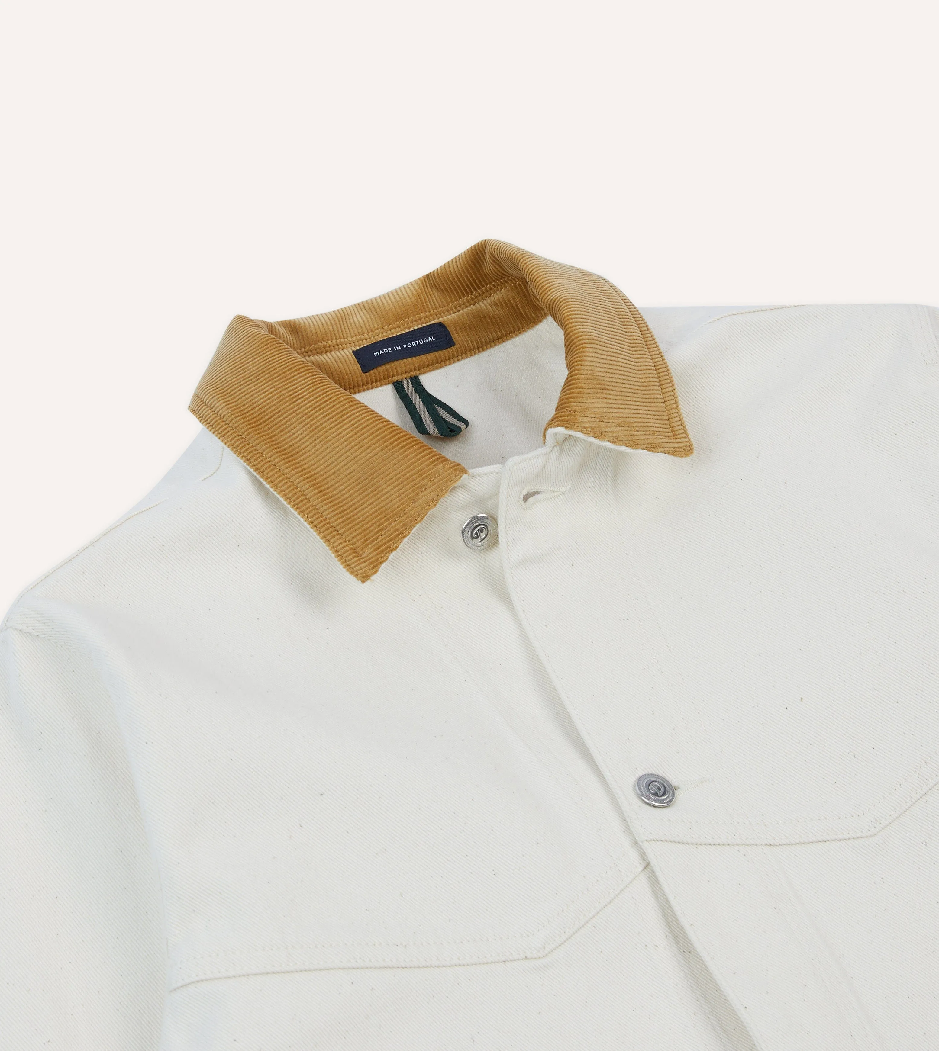 Ecru Denim Western Chore Jacket Wind Shield