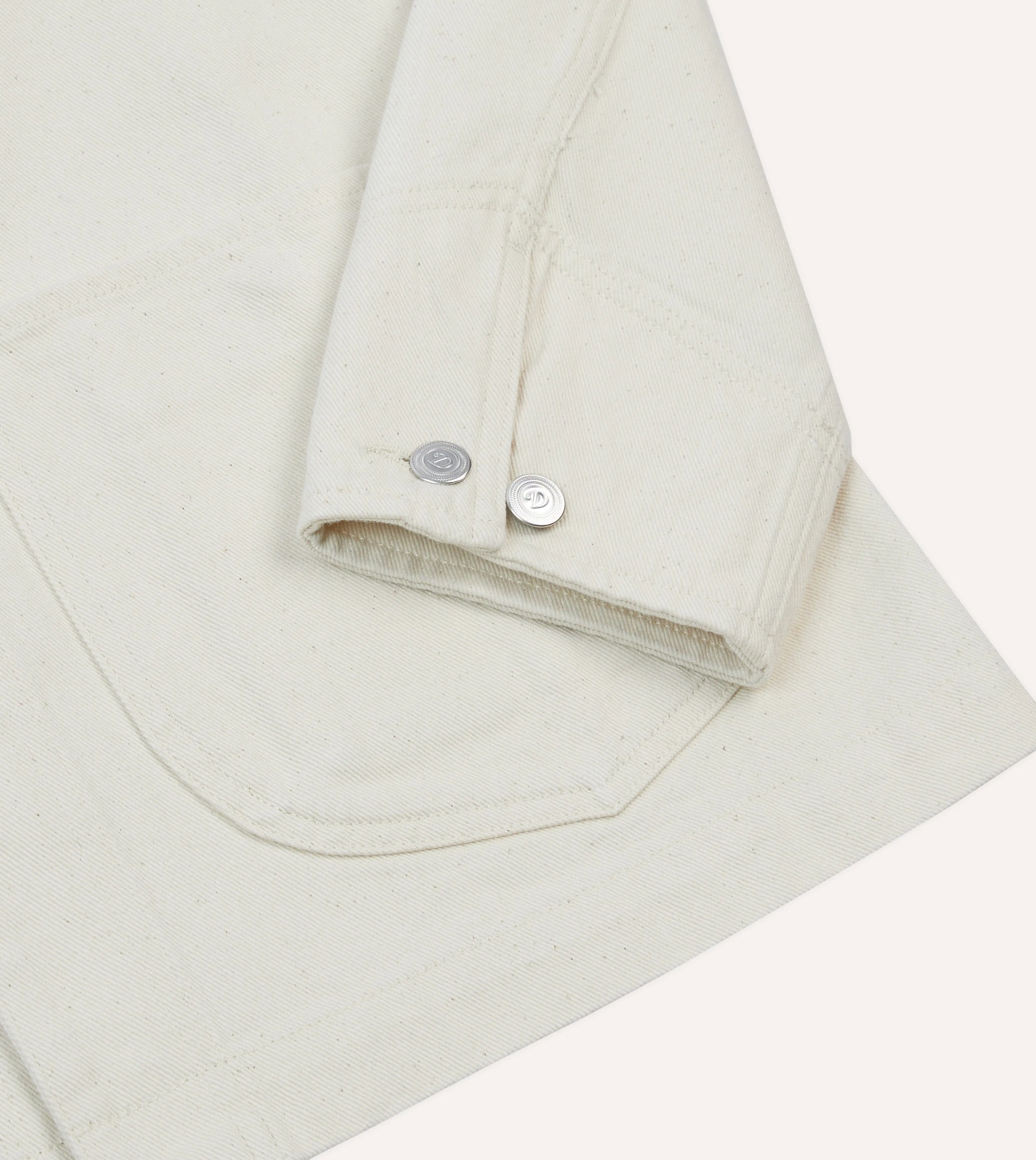 Ecru Denim Western Chore Jacket Oversized Silhouette Modern Day Look