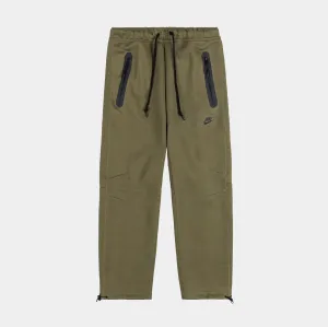NSW Tech Fleece Open Hem Mens Sweatpants (Olive/Black) Relaxed Look Layering Piece