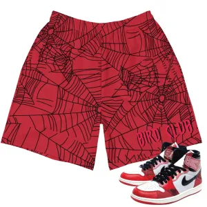 Stretch Flex finance industry Retro 1 Spider-Verse Webs Shorts