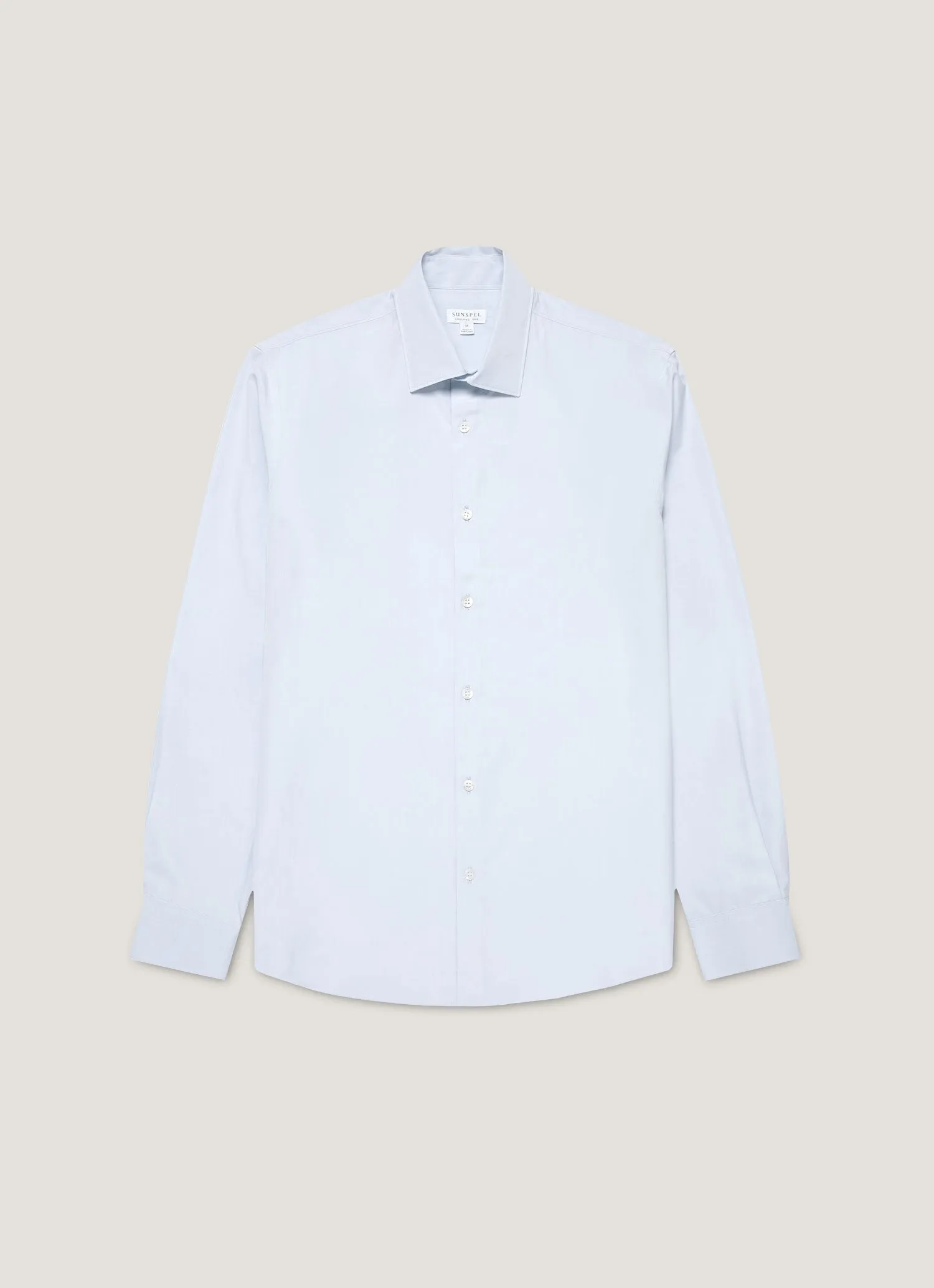Men's Sea Island Cotton Shirt in Light Blue Easygoing Design