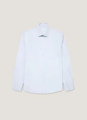 Men's Sea Island Cotton Shirt in Light Blue Easygoing Design