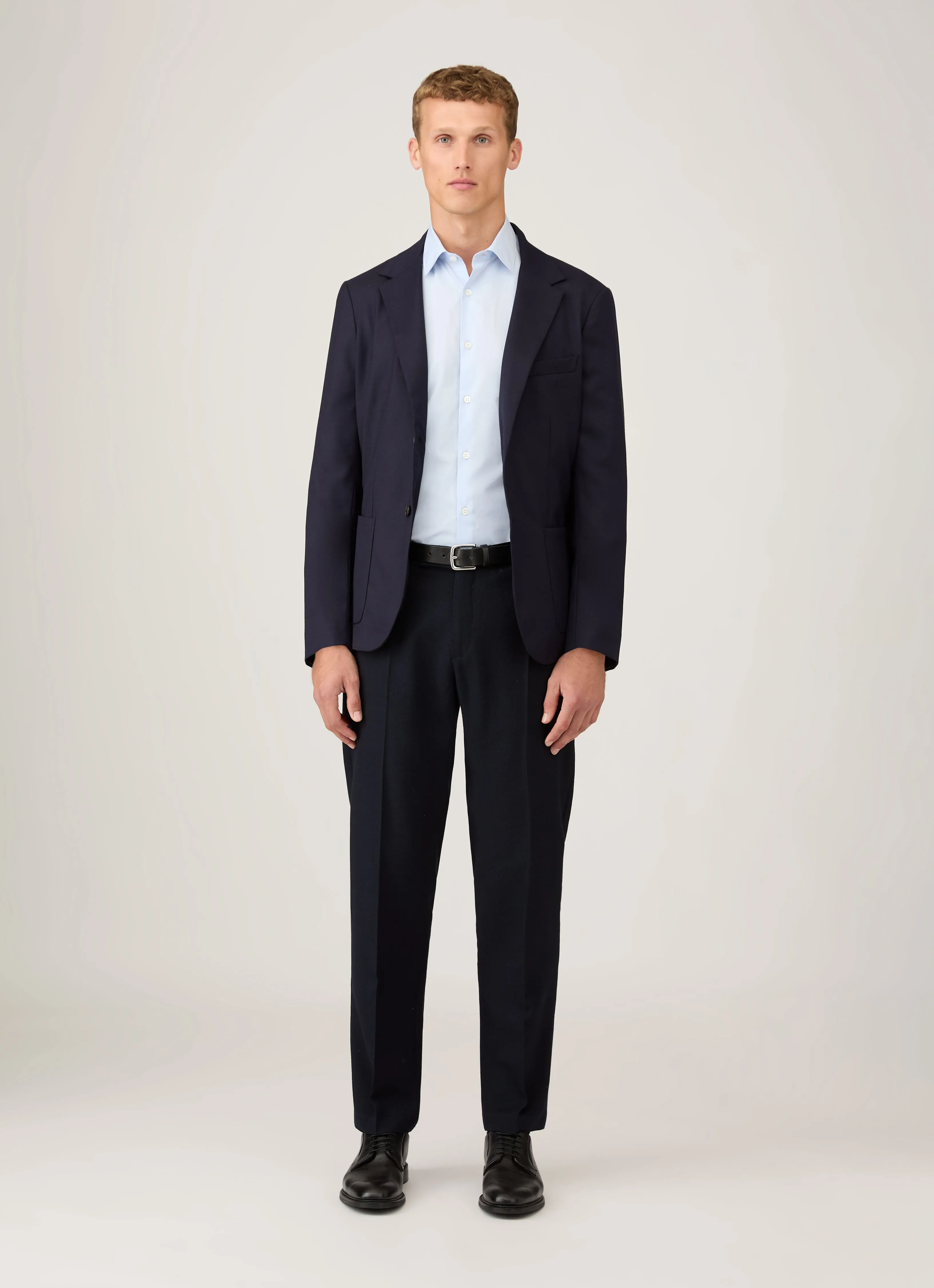 Smart Comfort Men's Sea Island Cotton Shirt in Light Blue