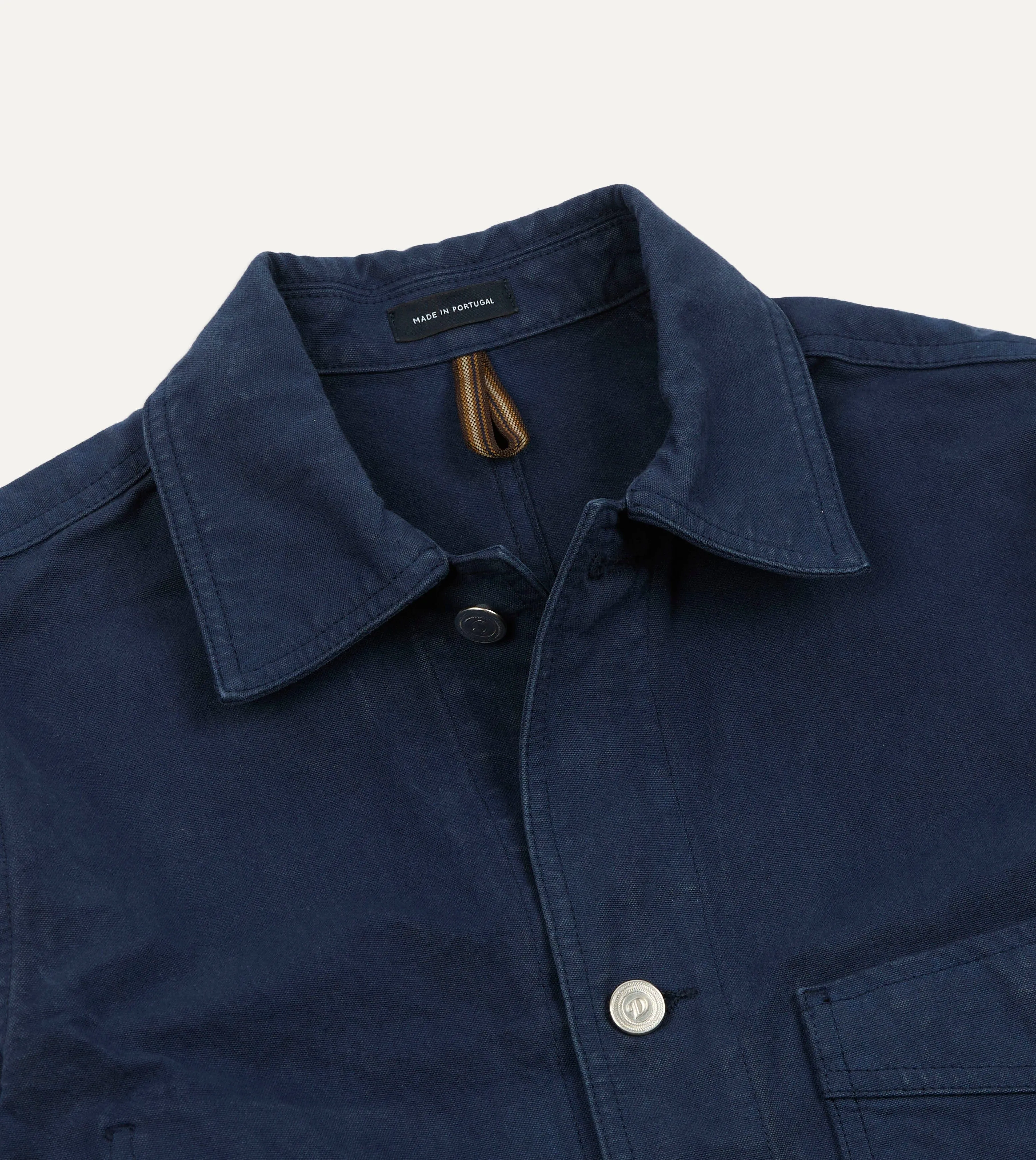 Day To Day Cold Ready Look Kennedy by Drake??s Navy Cotton Duck Canvas Five-Pocket Chore Jacket