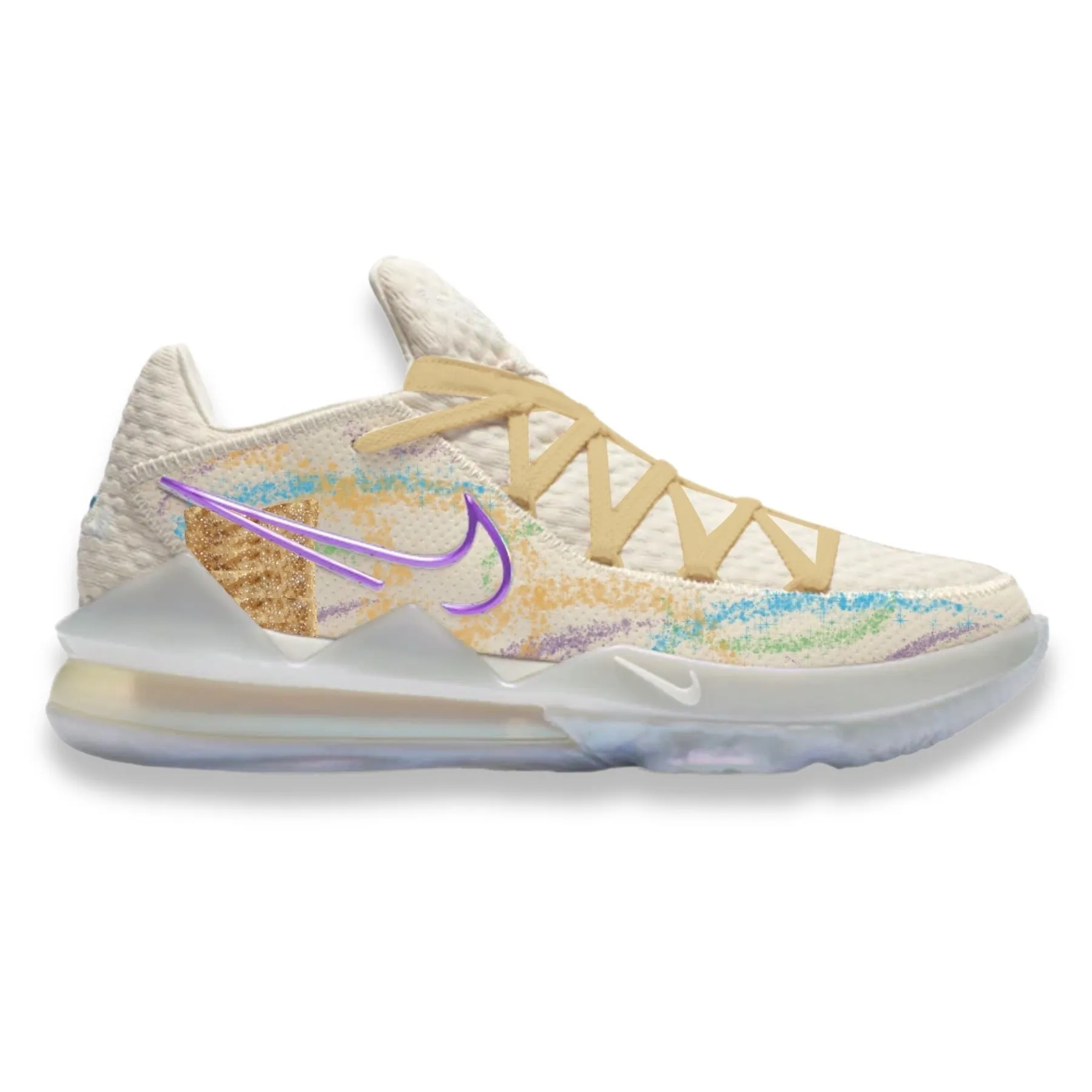 "Cinnamon Toast" Nike LeBron 17 Low Basketball Shoes perforated upper