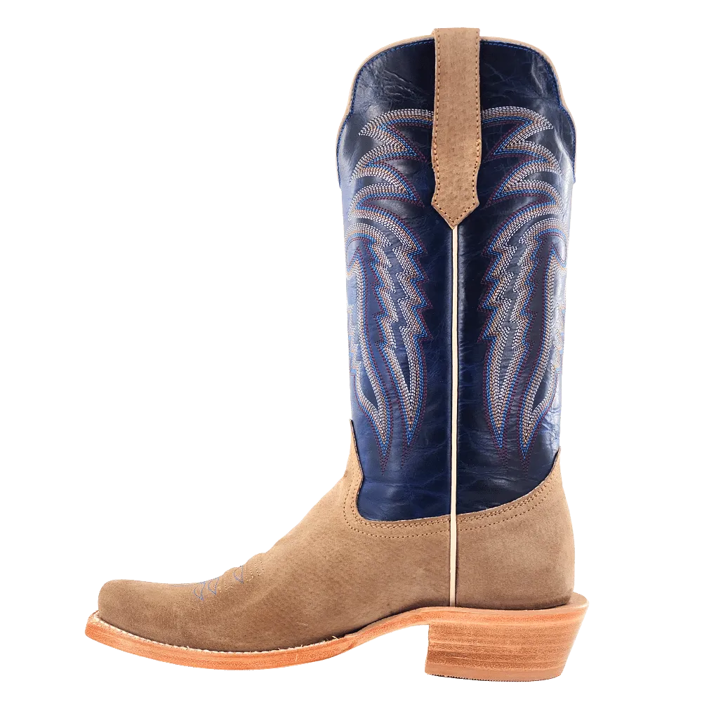 Easy to Wear Smooth Finish R. Watson Men's Narrow Square Toe Western Boot in Cafe Boar