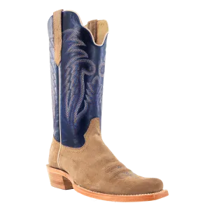 R. Watson Men's Narrow Square Toe Western Boot in Cafe Boar sports sweat-wicking