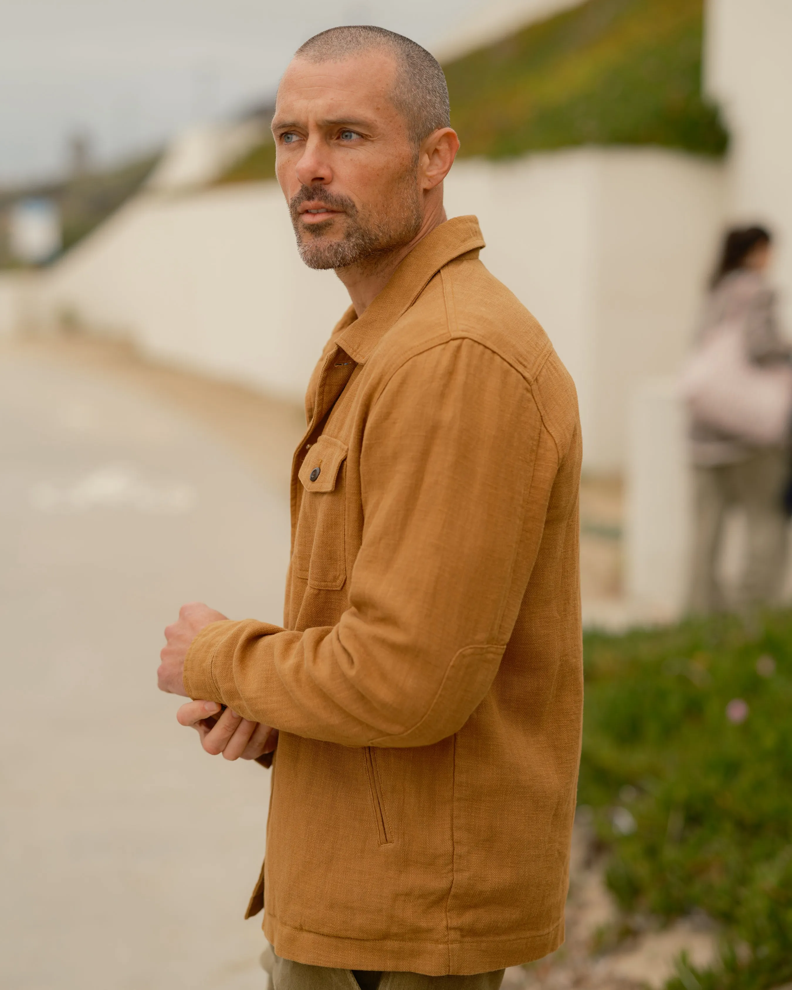 Luxury Appeal Ramie Chore Jacket - Tobacco