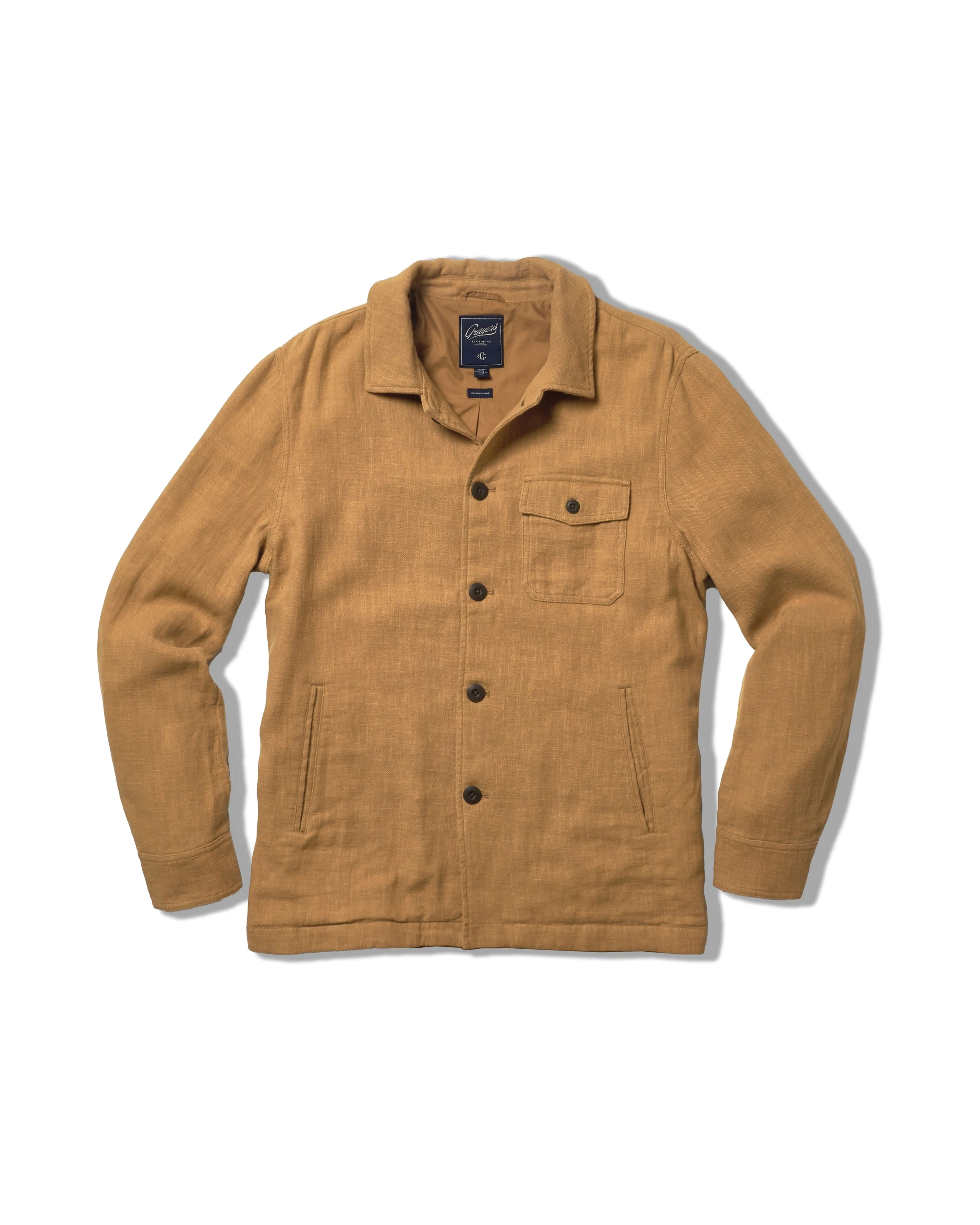 Light Weight Ramie Chore Jacket - Tobacco