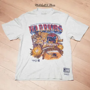 Breathable Jersey Material Mitchell & Ness Golden State Warriors Bevel Burst T-Shirt