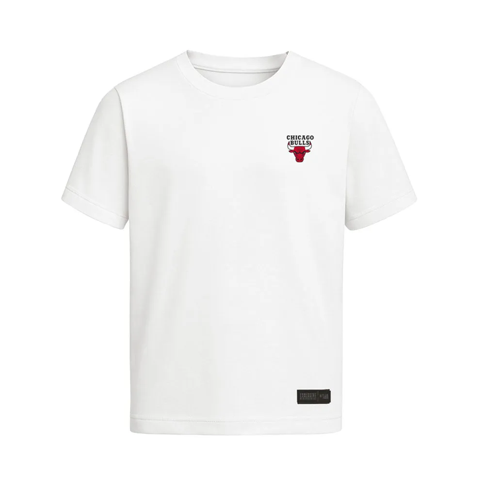 NBA Real Hoops Regular Crew Neck T-shirt - Chicago Bulls White Fitted Look Thermal Conductive Yarn