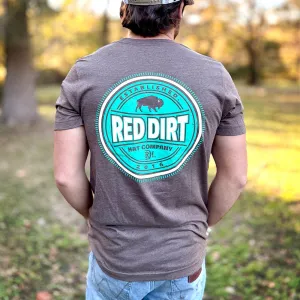 Red Dirt Hat Co. "Buffalo Chip" Graphic T-Shirt in Heather Brown Functional Fit