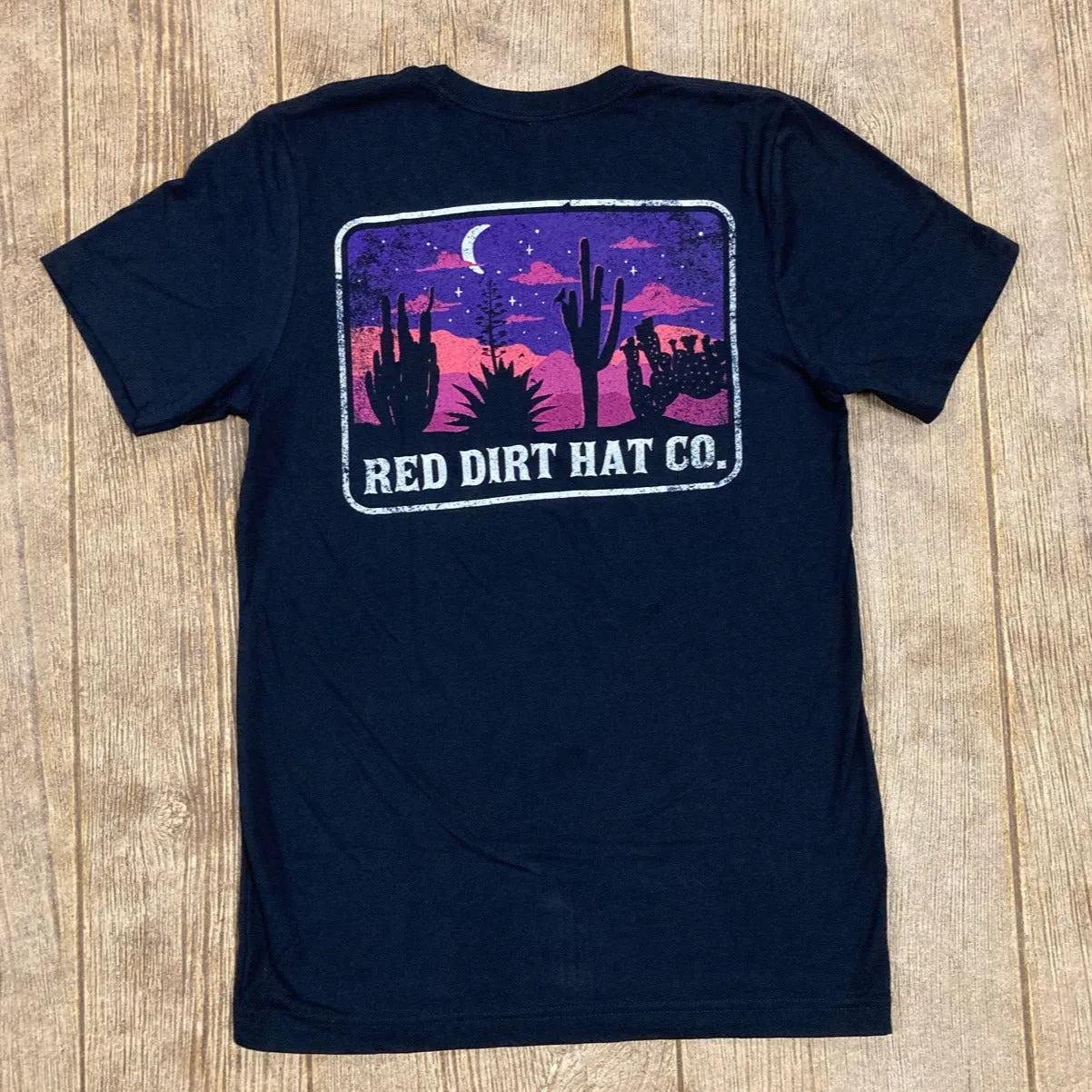 Outdoor Comfort Style Heather Texture Finish Red Dirt Hat Co. "Nightfall" T-Shirt in Black