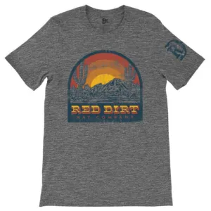 Travel Essential Effortless Wear Red Dirt Hat Co. "Rise n Shine" T-Shirt in Heather Grey