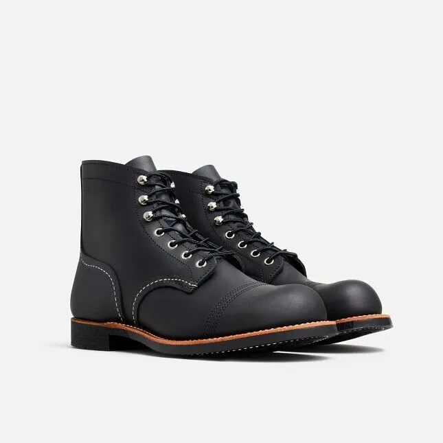 Balanced Fit High Comfort Red Wing Iron Ranger 8084 Men's Black Leather Toe Cap Comfort 6-Inch Ankle Boots