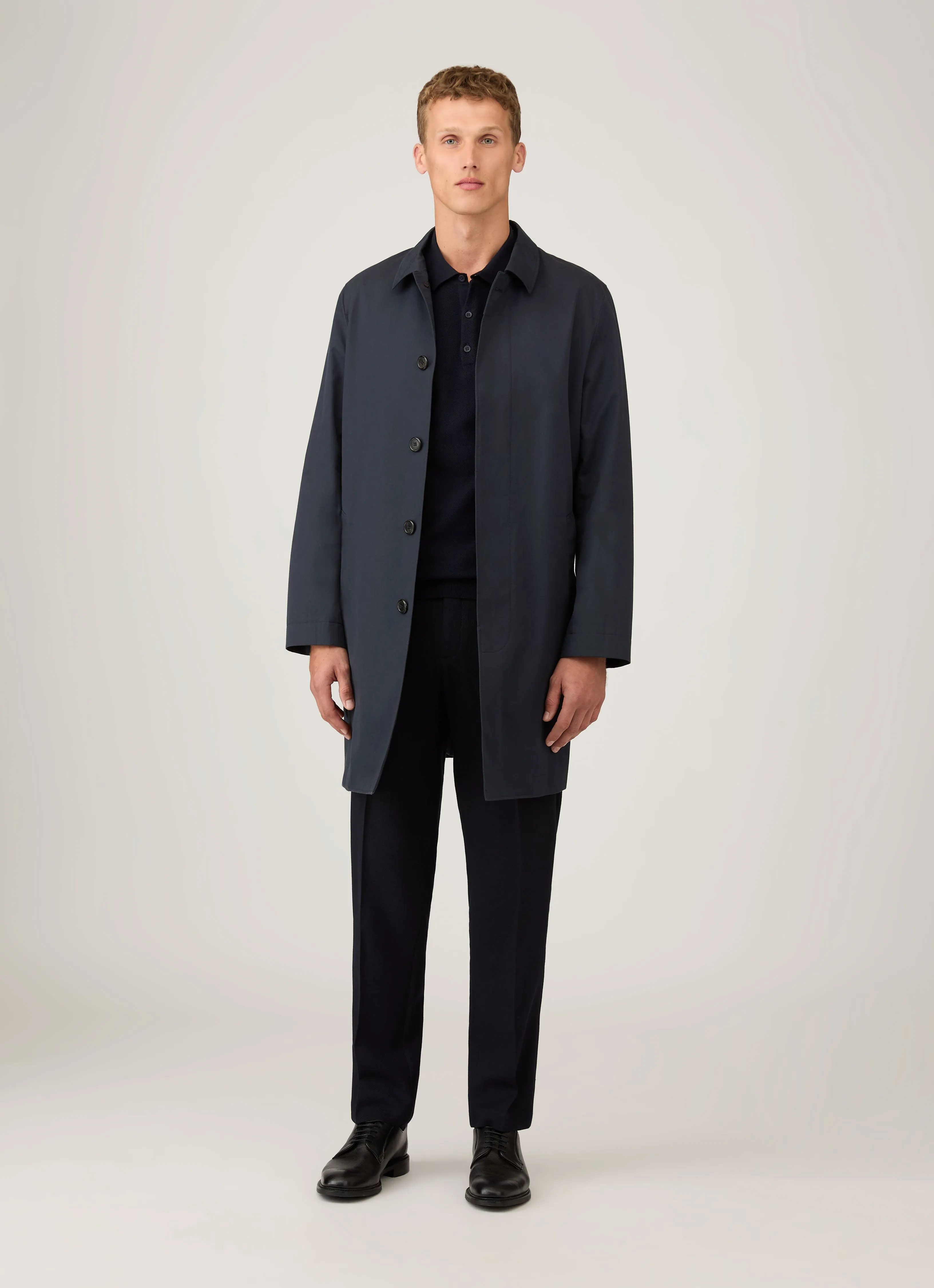 Men's Knit Polo Shirt in Navy Casual Wear Day Layer