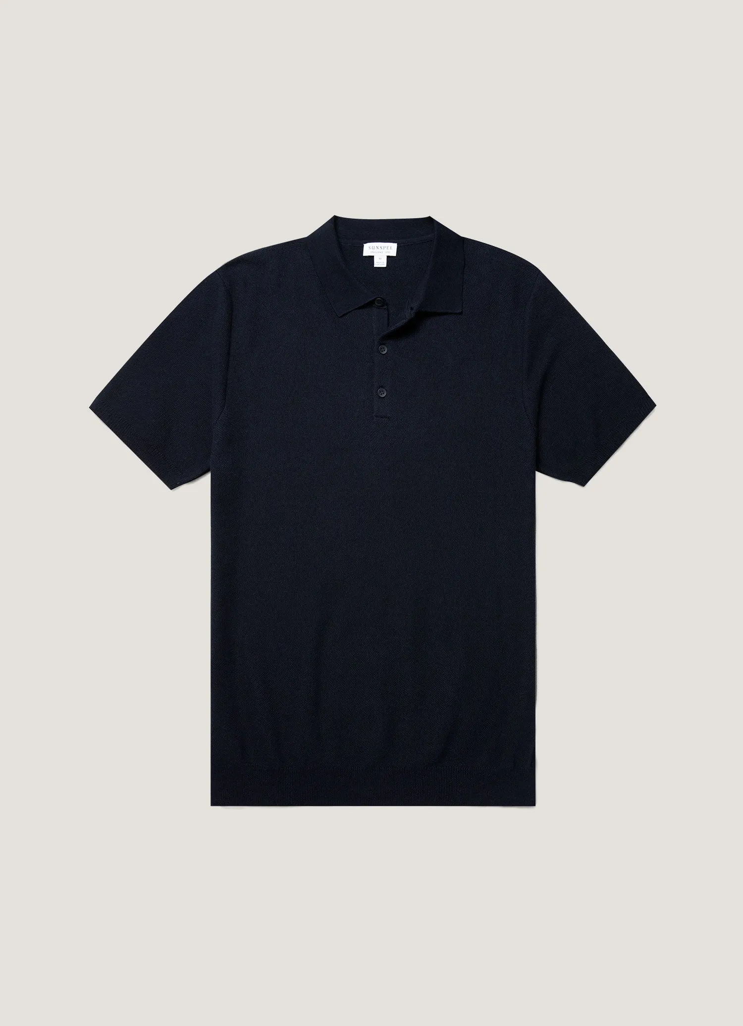 Non Restrictive Cuff Men's Knit Polo Shirt in Navy