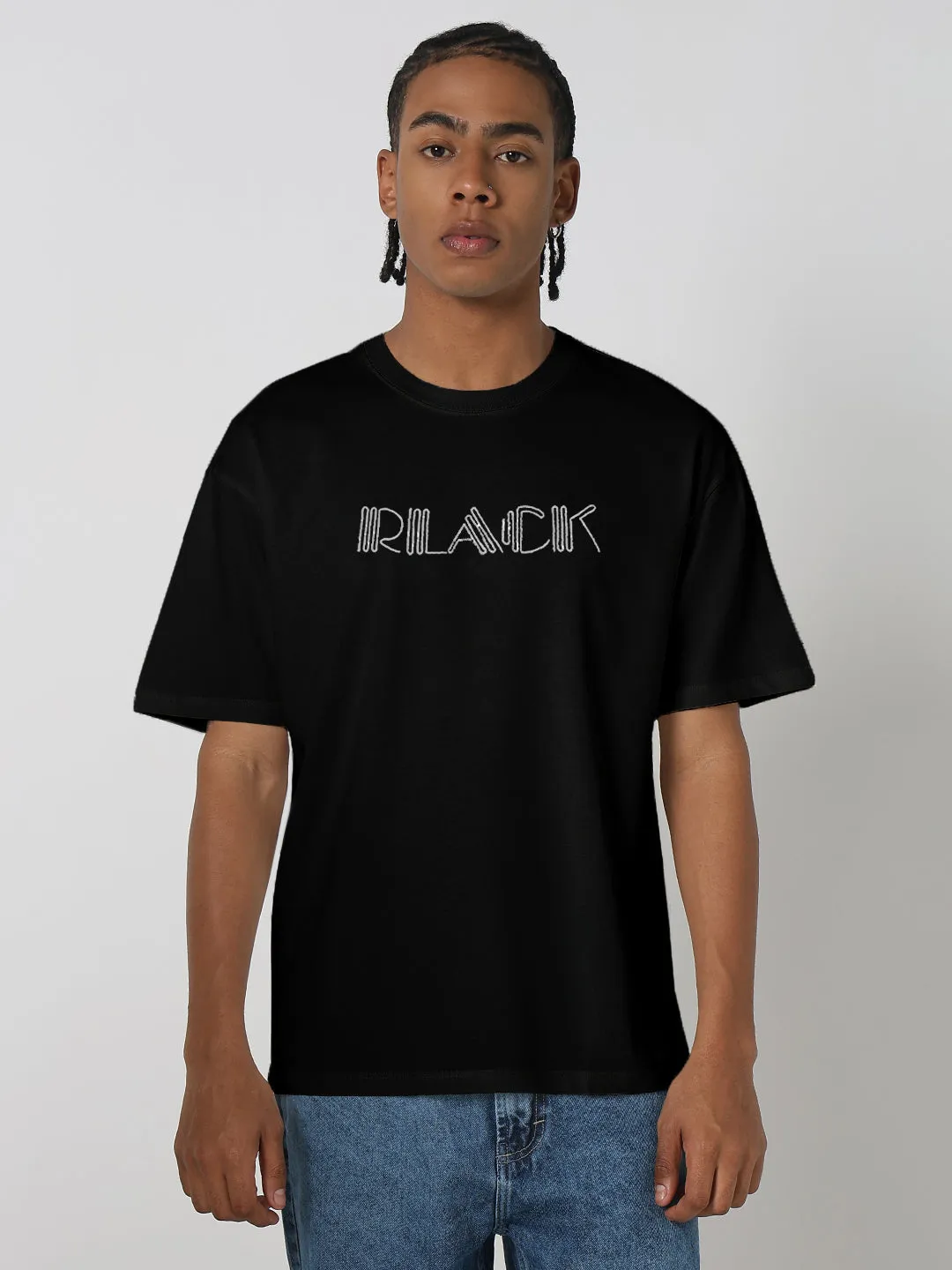 Men's Typography Printed Black Regular Fit T-Shirt Zen Ease Office Mood