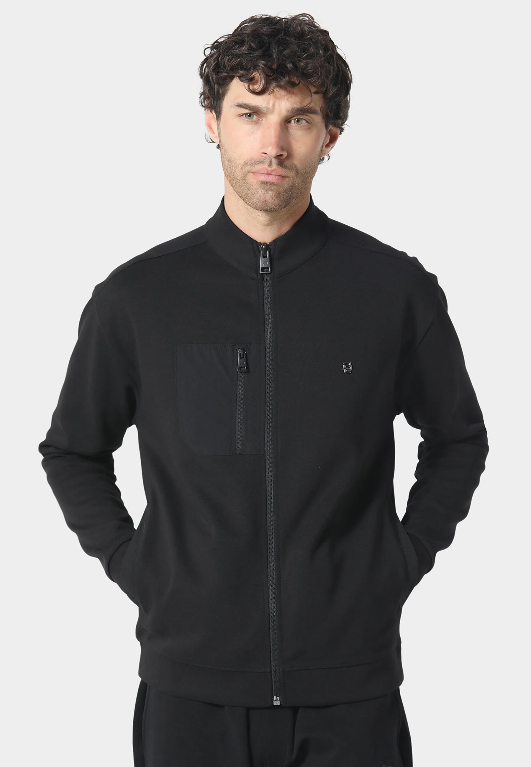 Ellinger Black Sweatshirt Drawstring Hood Daily Chic