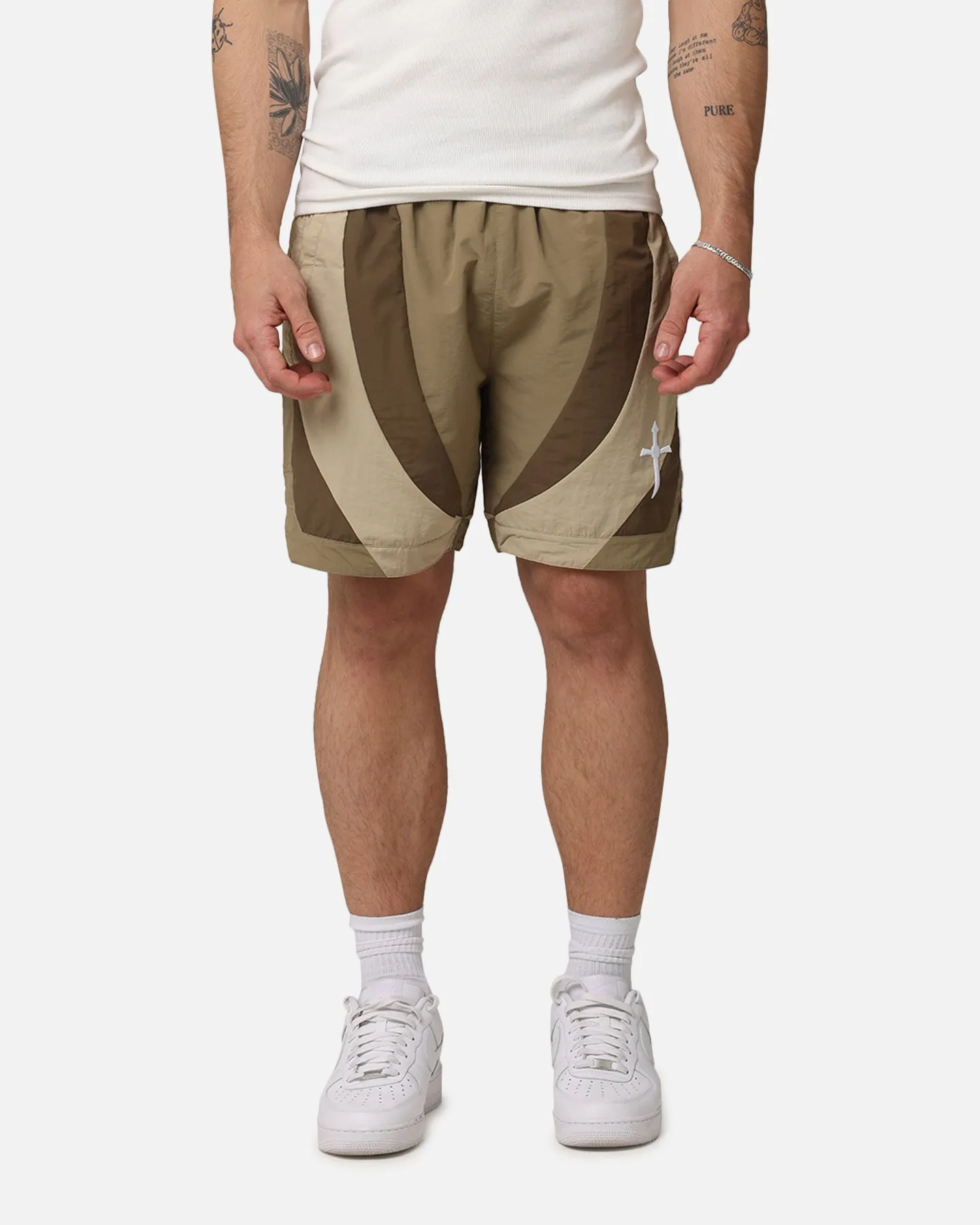 Biodegradable Material Option Saint Morta Holy Grail Nylon Shorts Brown