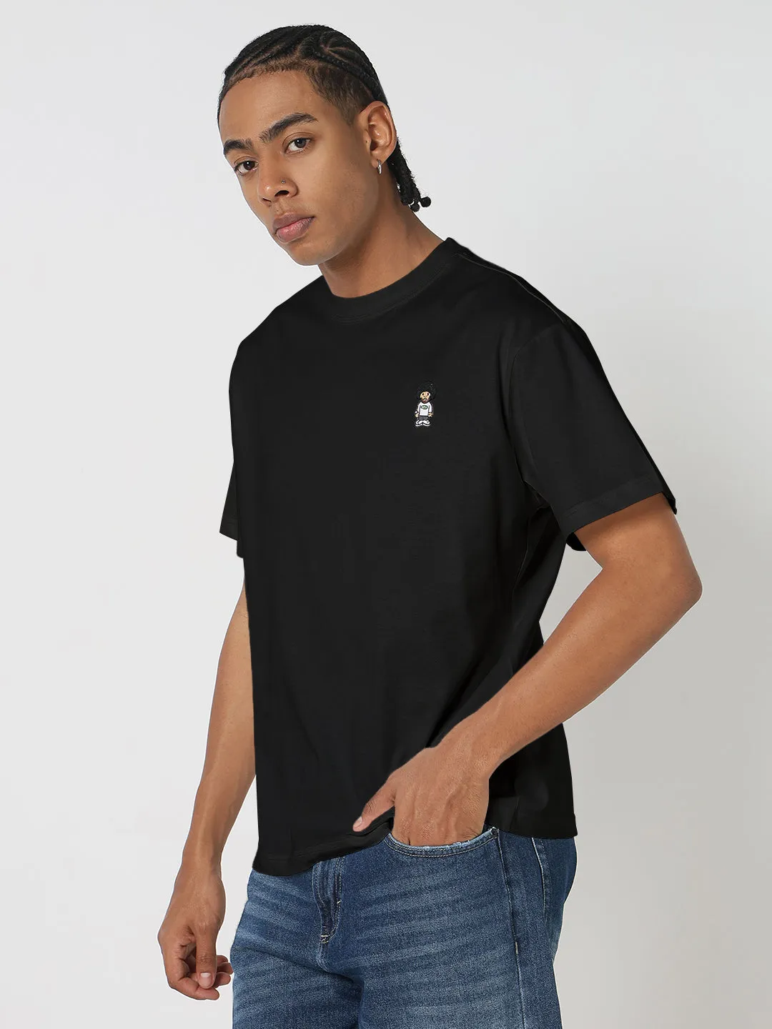 SeamlessFit Men's Black Regular Fit T-Shirt